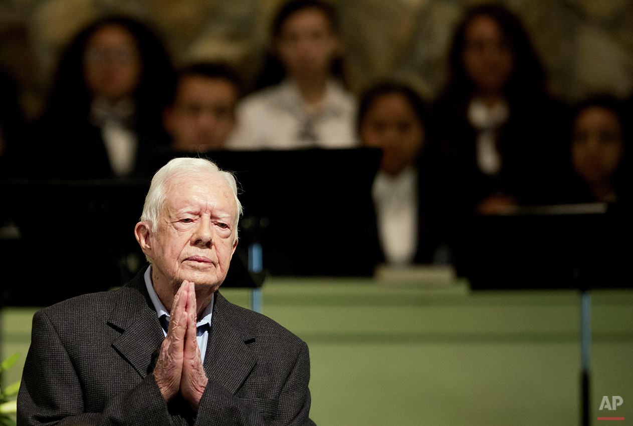  Former President Jimmy Carter teaches Sunday School class at Maranatha Baptist Church in his hometown Sunday, Aug. 23, 2015, in Plains, Ga. The 90-year-old Carter gave one lesson to about 300 people filling the small Baptist church that he and his w