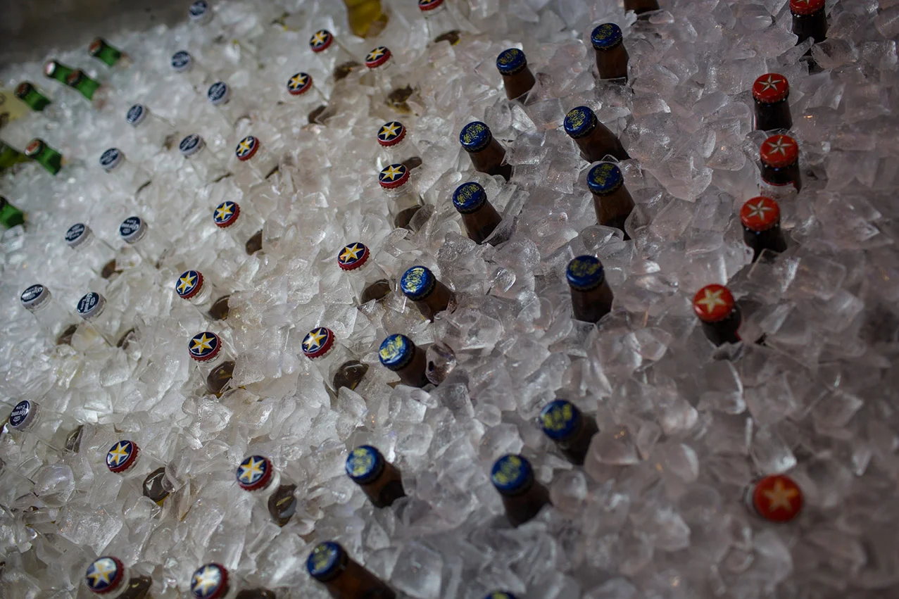 Beers on ice for customers at Rudy's barbecue in McAllen, Texas, Thursday, 23, 2017. (AP Photo/Rodrigo Abd)