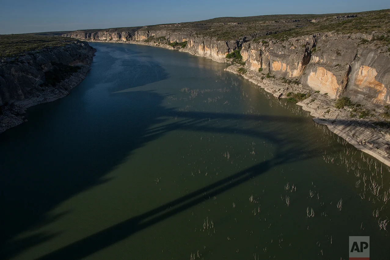 The Pecos River near the US-Mexico border in Texas, Monday, March 27, 2017. (AP Photo/Rodrigo Abd)