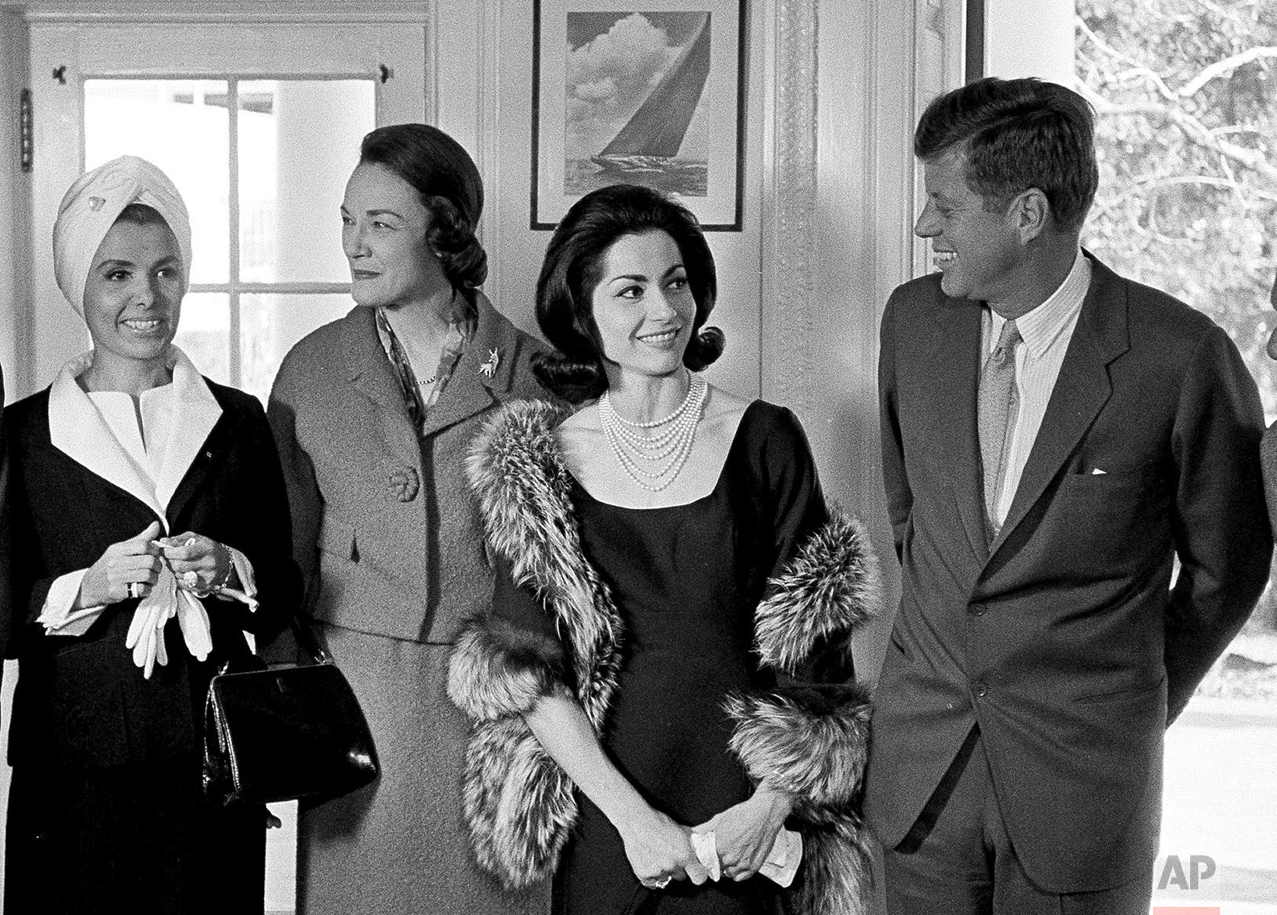  President John F. Kennedy poses at the White House with Democratic party big-wigs and entertainers who will participate in a January fundraising event for the party, Nov. 20, 1963, in Washington. From left: singer Lena Horne; Margaret Price, vice ch