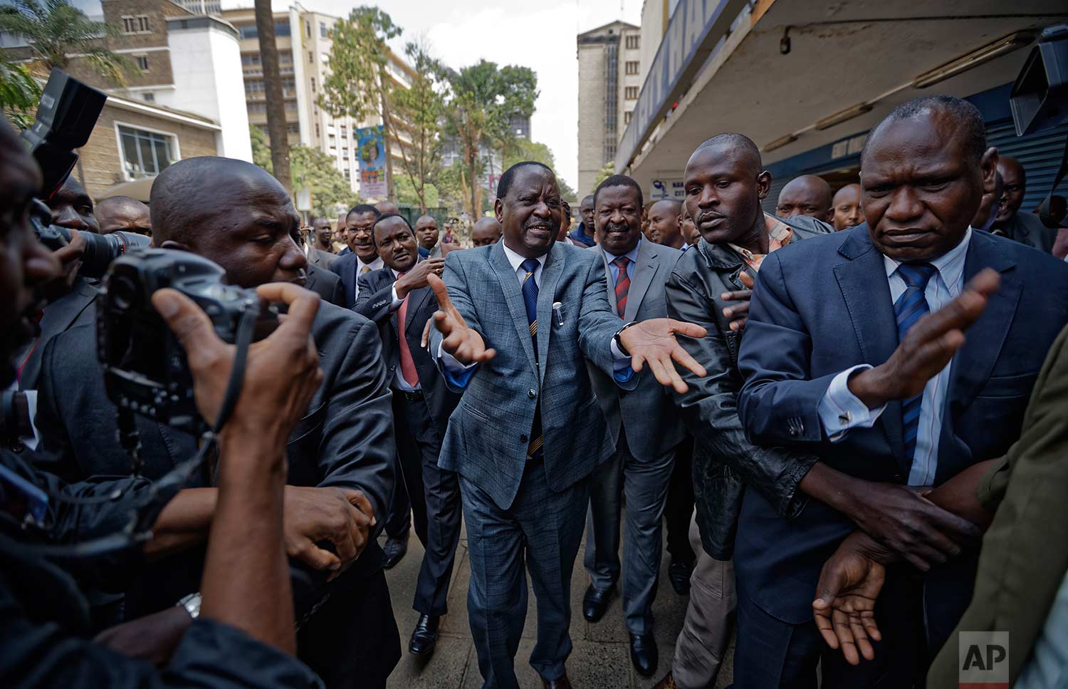  Opposition leader Raila Odinga arrives at the Supreme Court in downtown Nairobi, Kenya Friday, Sept. 1, 2017. On Friday, the Supreme Court nullified President Uhuru Kenyatta's August election win and called for new elections within 60 days, shocking