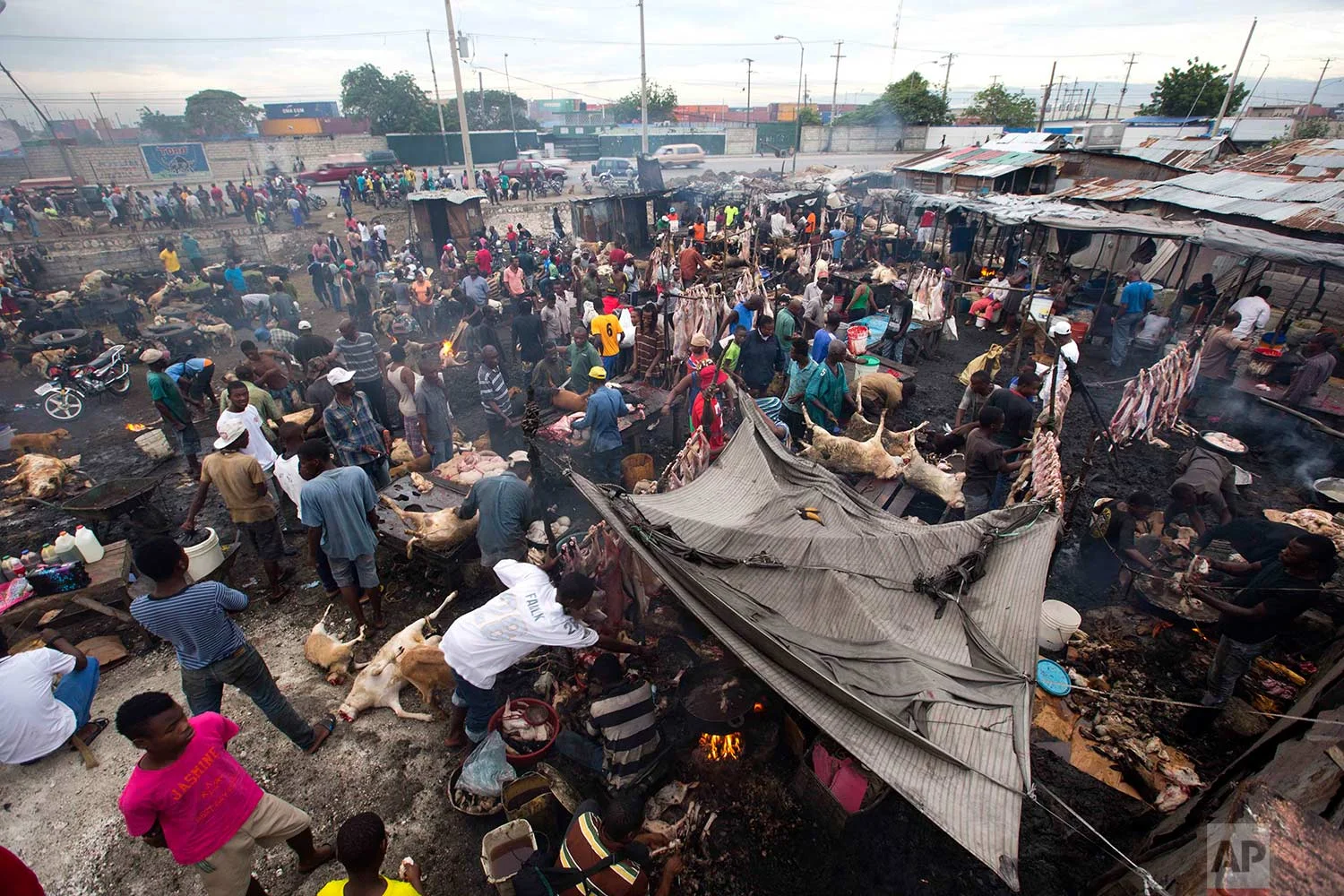This Nov. 11, 2017 photo shows the a view of the La Saline slaughterhouse in Port-au-Prince, Haiti. (AP Photo/Dieu Nalio Chery)