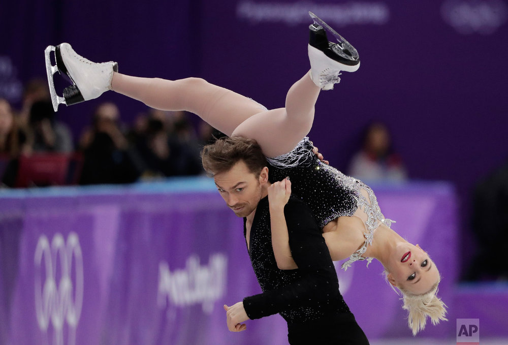  Penny Coomes and Nicholas Buckland of Britain perform during the ice dance, short dance figure skating in the Gangneung Ice Arena at the 2018 Winter Olympics in Gangneung, South Korea, Monday, Feb. 19, 2018. (AP Photo/Julie Jacobson) 
