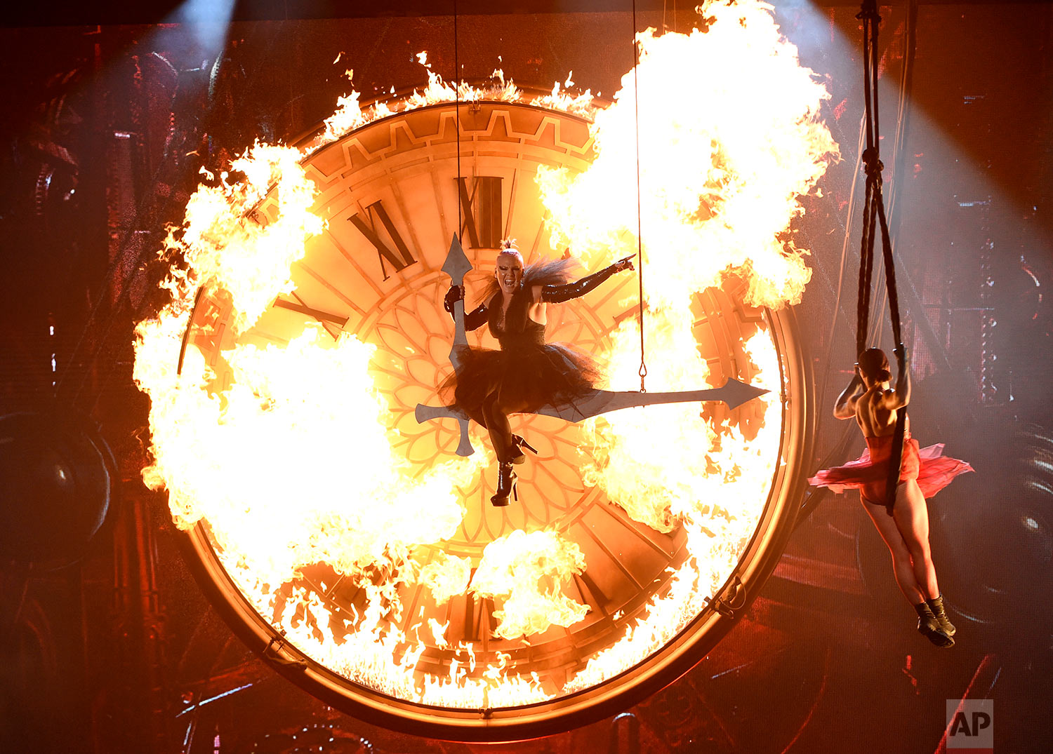  Pink performs “Just Like Fire” at the Billboard Music Awards at the T-Mobile Arena on Sunday, May 22, 2016, in Las Vegas. (Photo by Chris Pizzello/Invision/AP) 