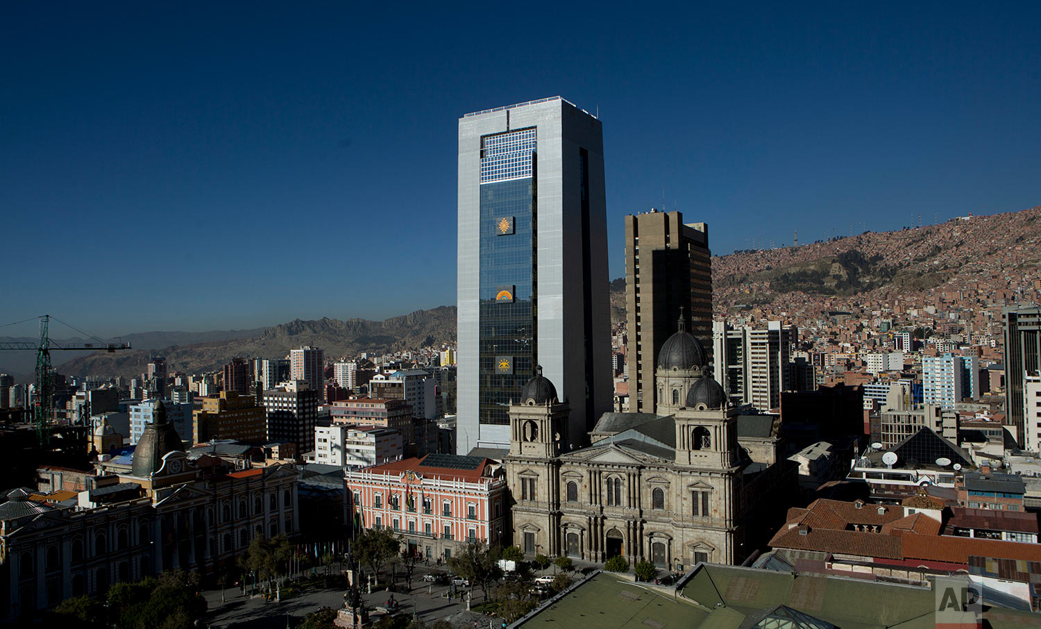  Bolivia's new presidential palace stands tall in the historic district of downtown La Paz, Bolivia, June 20, 2018. The 28-floor palace, including a helipad, a jacuzzi suite, massage room and gym, cost 34 million dollars in South America's poorest na