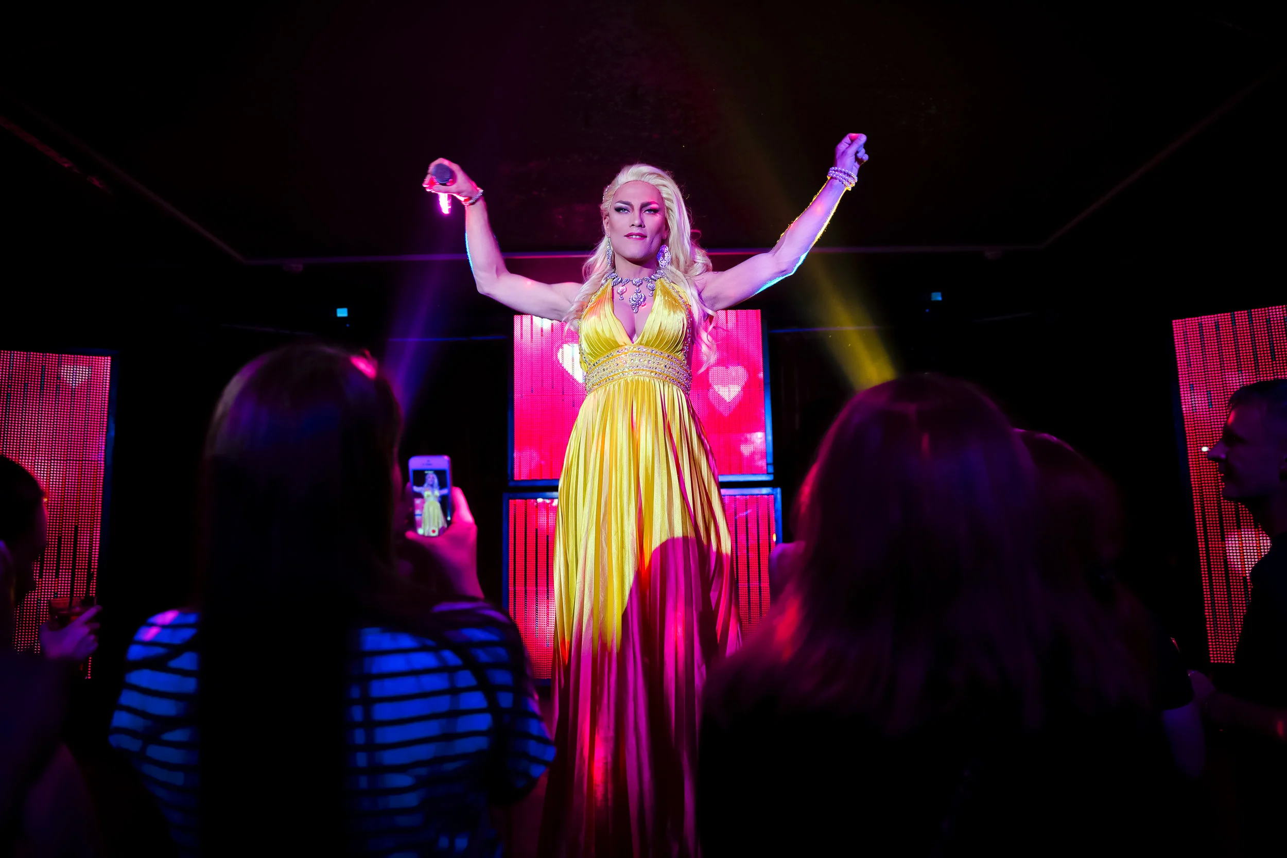 Andrei, who uses the stage name Star Vasha performs at the Fame gay club, during the 2018 soccer World Cup in Yekaterinburg, Russia on Sunday, June 24, 2018 (AP Photo/Vadim Ghirda)