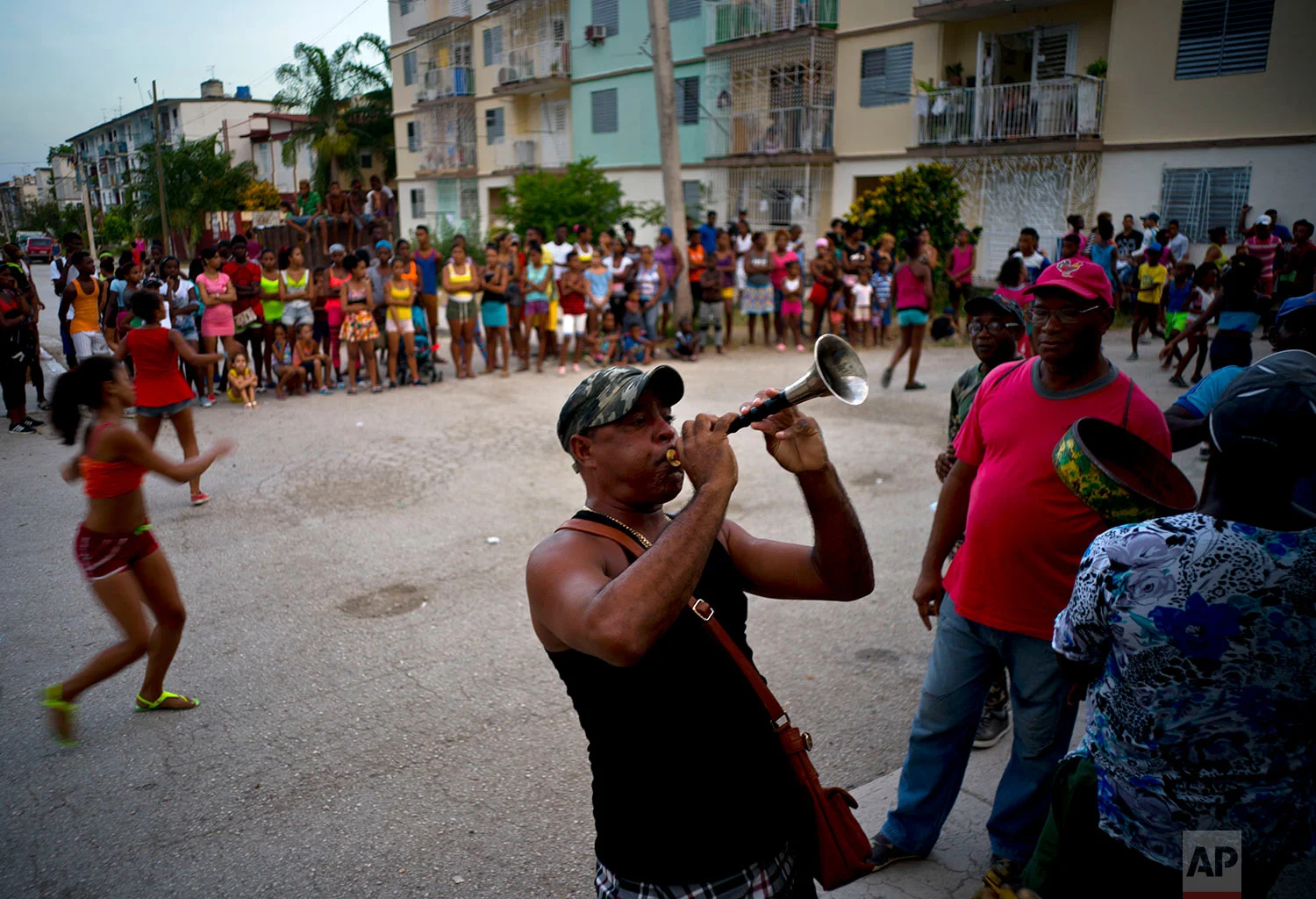 Cubans practice for carnival in Guantanamo, Cuba, July 24, 2018. Guantanamo's carnival, which runs Aug. 9-12, show cases parades of dancers, floats that compete for prizes, food stands and street music.
