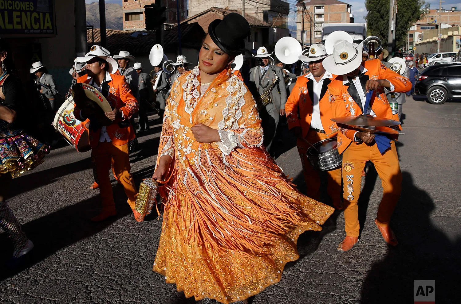  Transgender Jessi dressed as a “chola” takes part in the celebrations honoring Our Lady of Copacabana, in Cuzco, Peru, Aug. 5, 2018. Jessi and her friends dance in hope their celebratory tribute will help ward off violence and harassment in a countr