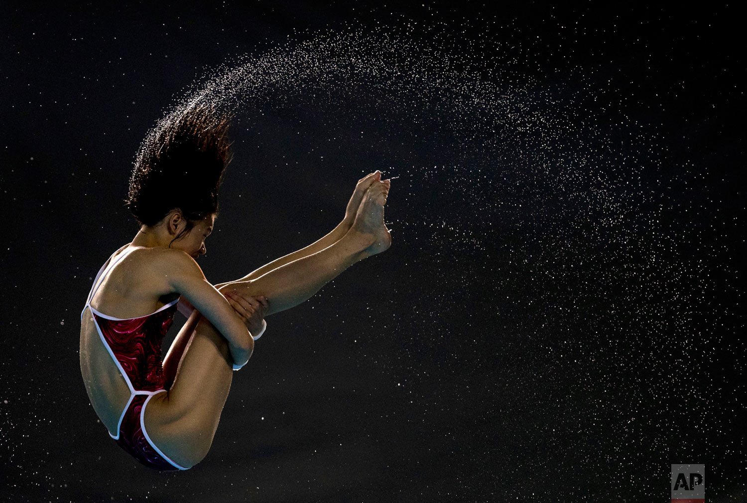  In this photo provided by the OIS/IOC, China’s Lin Shan takes a practice dive during the Youth Olympic Summer Games in Buenos Aires, Argentina, Oct. 8, 2018. (Jed Leicester/OIS/IOC via AP) 