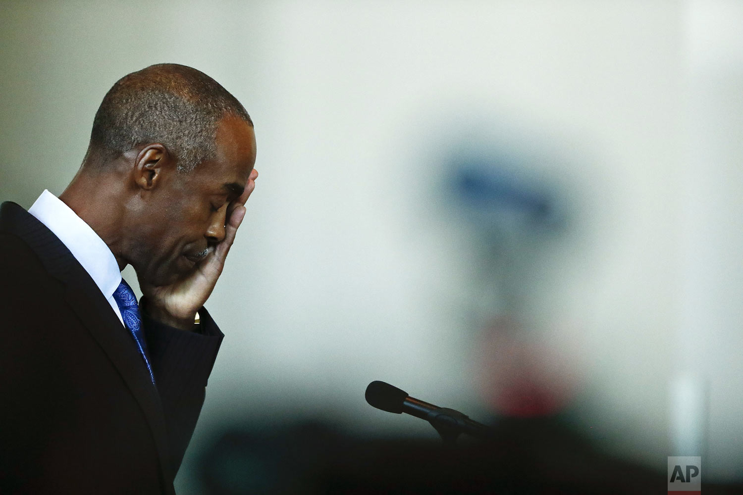 Broward County Public Schools Superintendent Robert Runcie speaks before the Marjory Stoneman Douglas High School Public Safety Commission on Thursday, Nov. 15, 2018, in Sunrise, Fla. The state commission is investigating the Feb. 14 shooting at the Parkland, Fla., high school. Runcie said he's focusing on the recovery and well-being of students, improving school safety and holding administrators accountable. (AP Photo/Brynn Anderson)