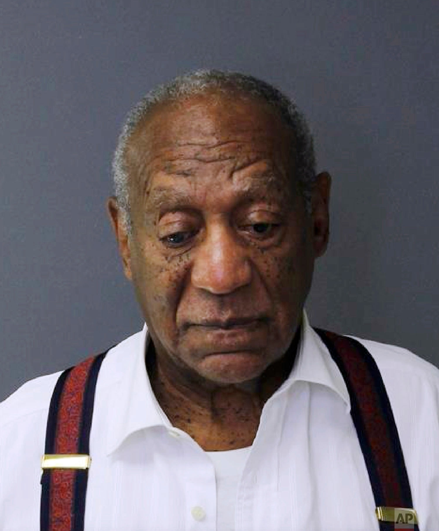  This image provided by the Montgomery County Correctional Facility shows Bill Cosby on Sept. 25, 2018, after he was sentenced to three to 10 years for sexual assault. (Montgomery County Correctional Facility via AP) 