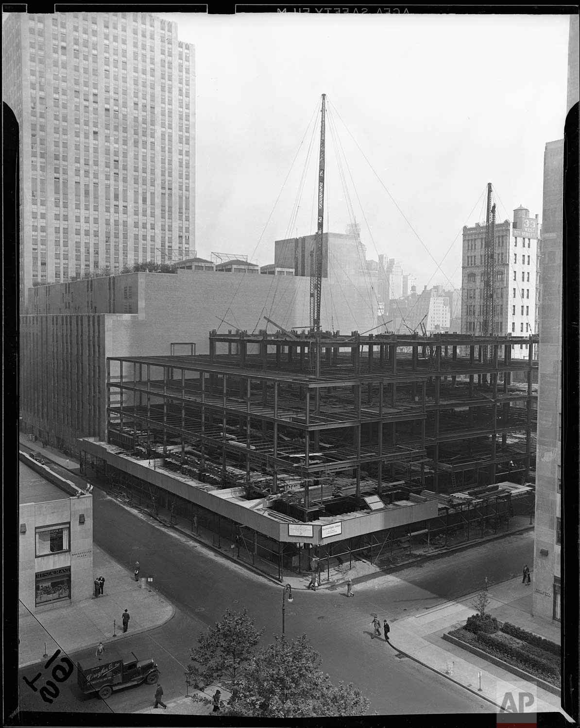 The new Associated Press building is shown under construction at Rockefeller Center, New York, May 17, 1938. (AP Photo/Corporate Archives) 