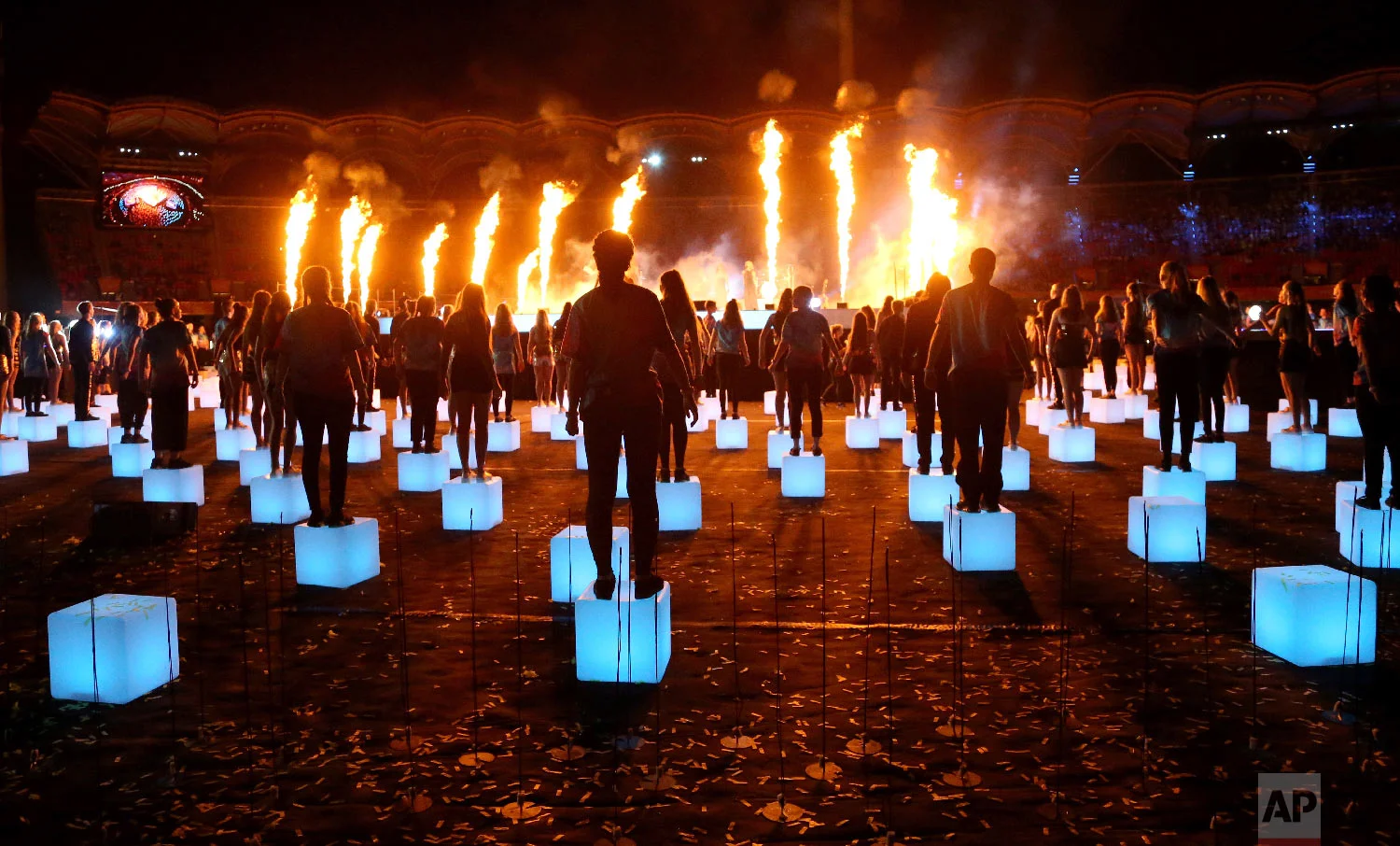 Dancers perform during the closing ceremony at Carrara Stadium during the 2018 Commonwealth Games on the Gold Coast, Australia, Sunday, April 15, 2018. (AP Photo/Dita Alangkara)