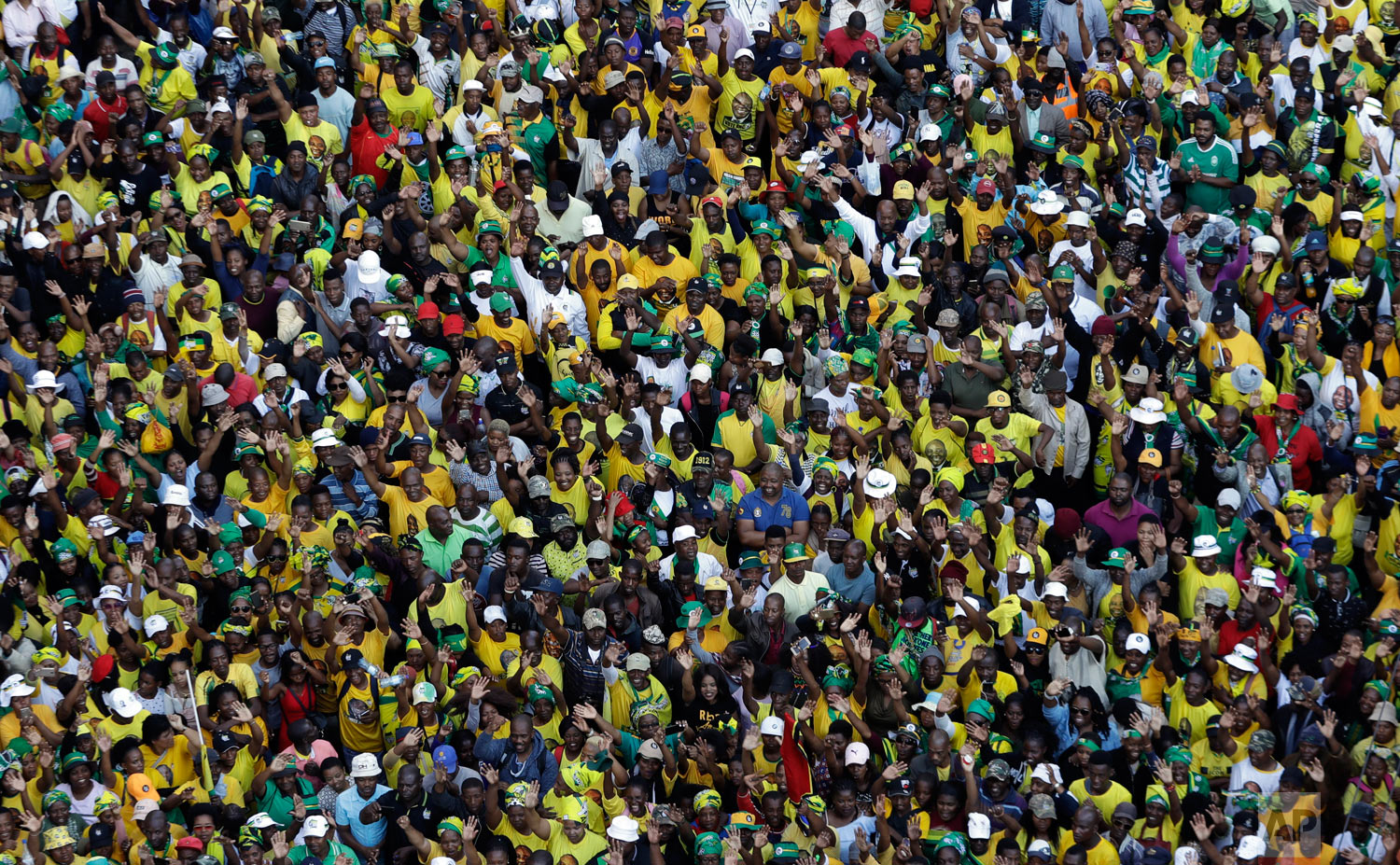 Supporters of African National Congress (ANC), during their celebration for election victory in Johannesburg, South Africa, Sunday, May 12, 2019. (AP Photo/Themba Hadebe)