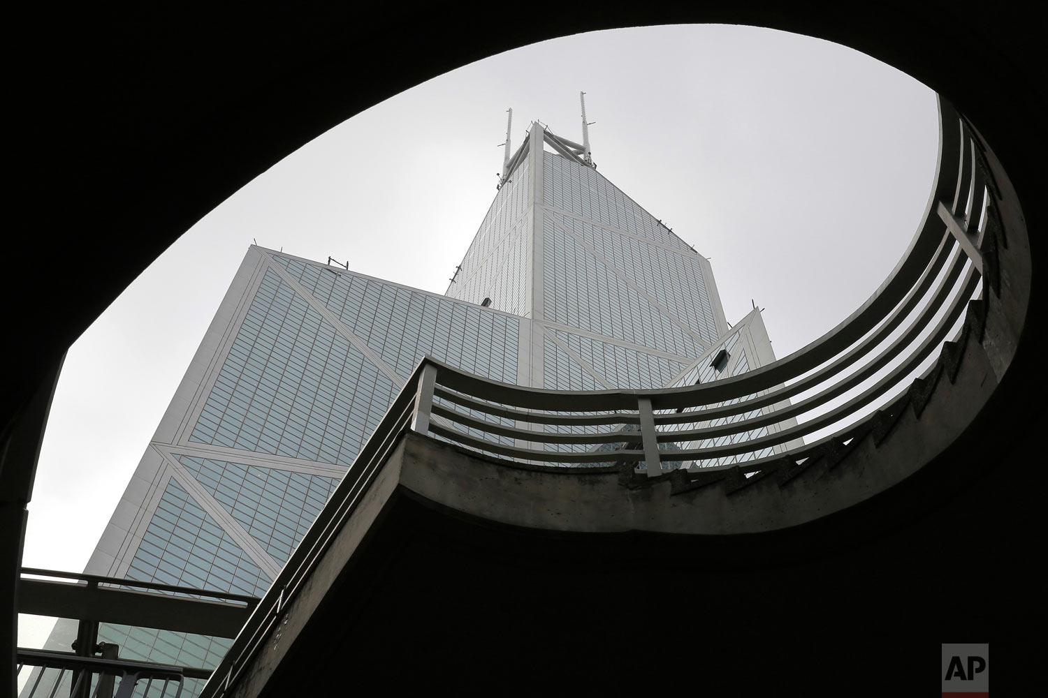  Bank of China Tower, a building designed by architect I.M. Pei, is seen in Hong Kong Friday, May 17, 2019. Pei, the globe-trotting architect who revived the Louvre museum in Paris with a giant glass pyramid and captured the spirit of rebellion at th