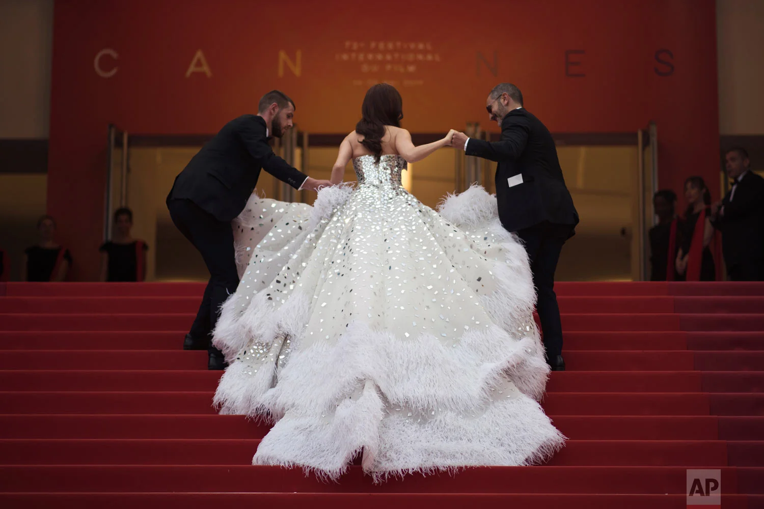 Singer Jessica Jung arrives at the opening ceremony and the premiere of the film 'The Dead Don't Die' at the 72nd international film festival, Cannes, southern France, May 14, 2019. (AP Photo/Petros Giannakouris)