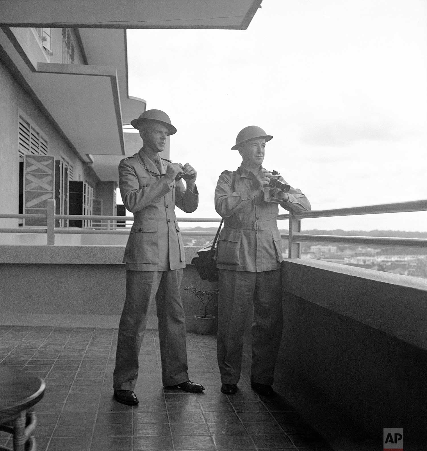 C. Yates McDaniel, left, and Frank "Pappy" Noel, April 22, 1942. (AP Photo/Frank Noel)