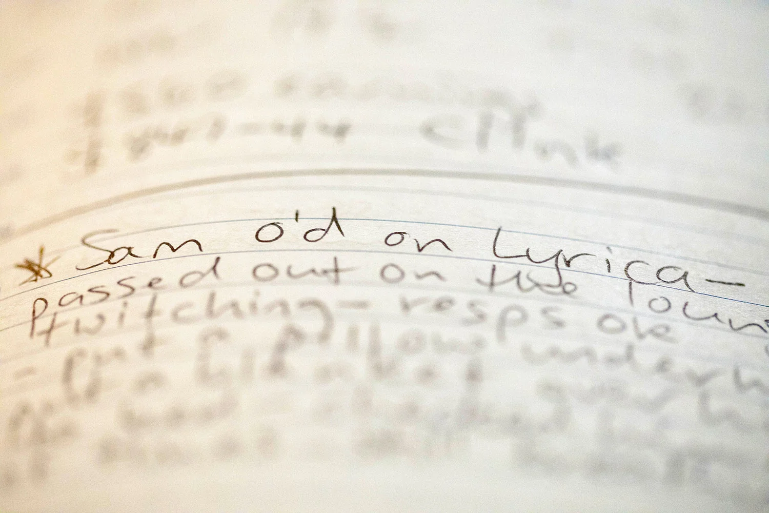 An entry is seen from the diary of Deb Ware in Fountaindale, Central Coast, Australia, Friday, July 19, 2019. (AP Photo/David Goldman)