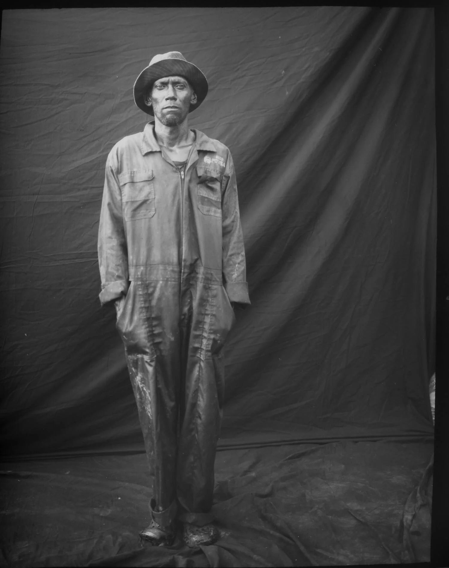 In this July 12, 2019 photo, fishermen David Ortiz, poses for the picture after a day work on Lake Maracaibo at Cabimas, Venezuela. (AP Photo/Rodrigo Abd)