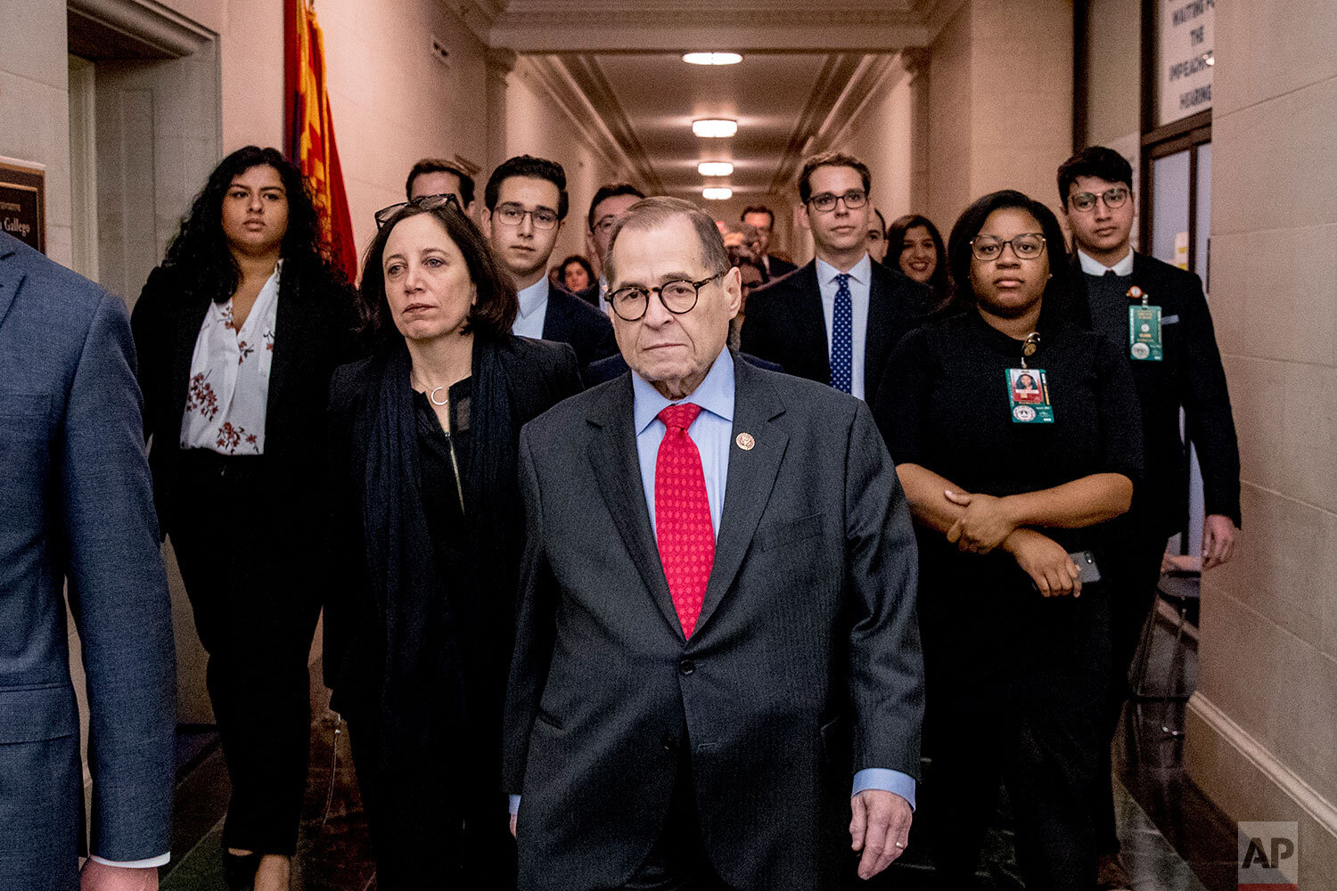  Chairman Jerrold Nadler, D-N.Y. leaves a House Judiciary Committee markup after passing both articles of impeachment, accusing President Donald Trump of abusing power and obstruction of Congress, Friday, Dec. 13, 2019, on Capitol Hill in Washington.