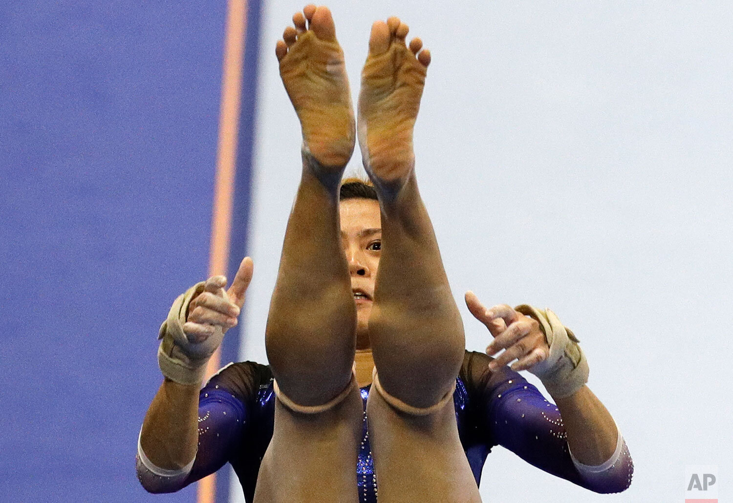  Philippines??? Ma. Cristina Onofre performs on the vault during the women???s artistic gymnastics competition at the 30th South East Asian Games in Manila, Philippines on Tuesday Dec. 3, 2019. The Southeast Asian Games, also known as the SEA Games, 