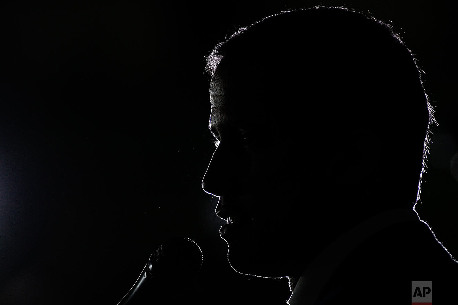  Opposition leader Juan Guaido speaks to supporters during a rally at Bolivar plaza in Chacao, a municipality of Caracas, Venezuela, Tuesday, Feb. 11, 2020. (AP Photo/Matias Delacroix) 