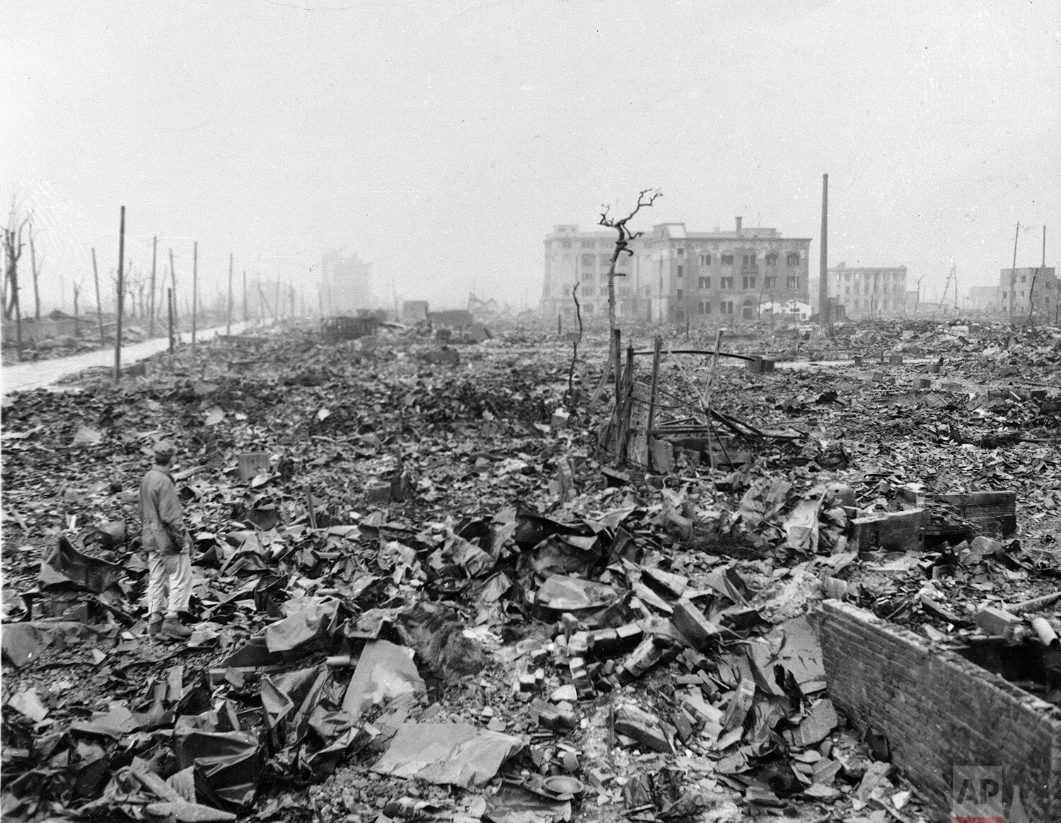  In this 1945 file  photo, twisted metal and rubble marks what once was Hiroshima, Japan's most industrialized city, seen some time after the atom bomb was dropped here. (AP Photo) 