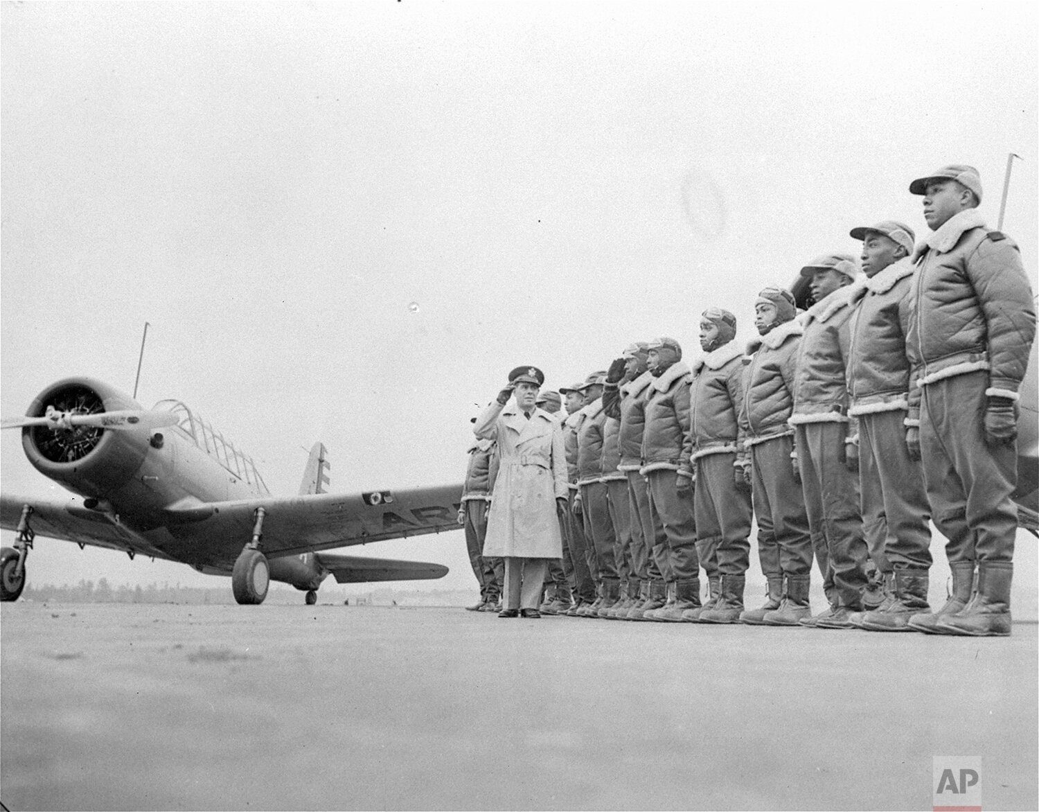  Soon to be added to the nation's fighting forces will be an all black aviation squadron, whose members now are in training at Tuskegee Institute, Tuskegee, Ala. Some of the cadets at the Basic and Advanced Flying School for Negro Air Corps Cadets ar