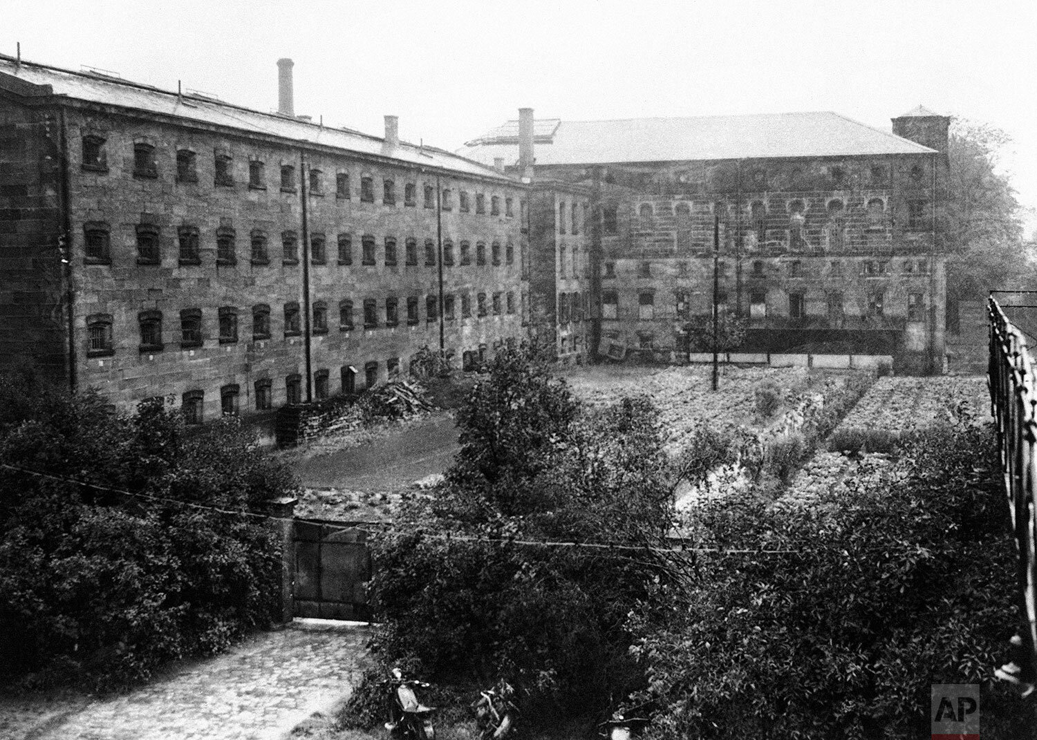  A general view of the prison, adjoining the courtroom at Nuremberg, Germany on Aug. 31, 1945. Here major war criminals are to be housed during their trial. (AP Photo) 