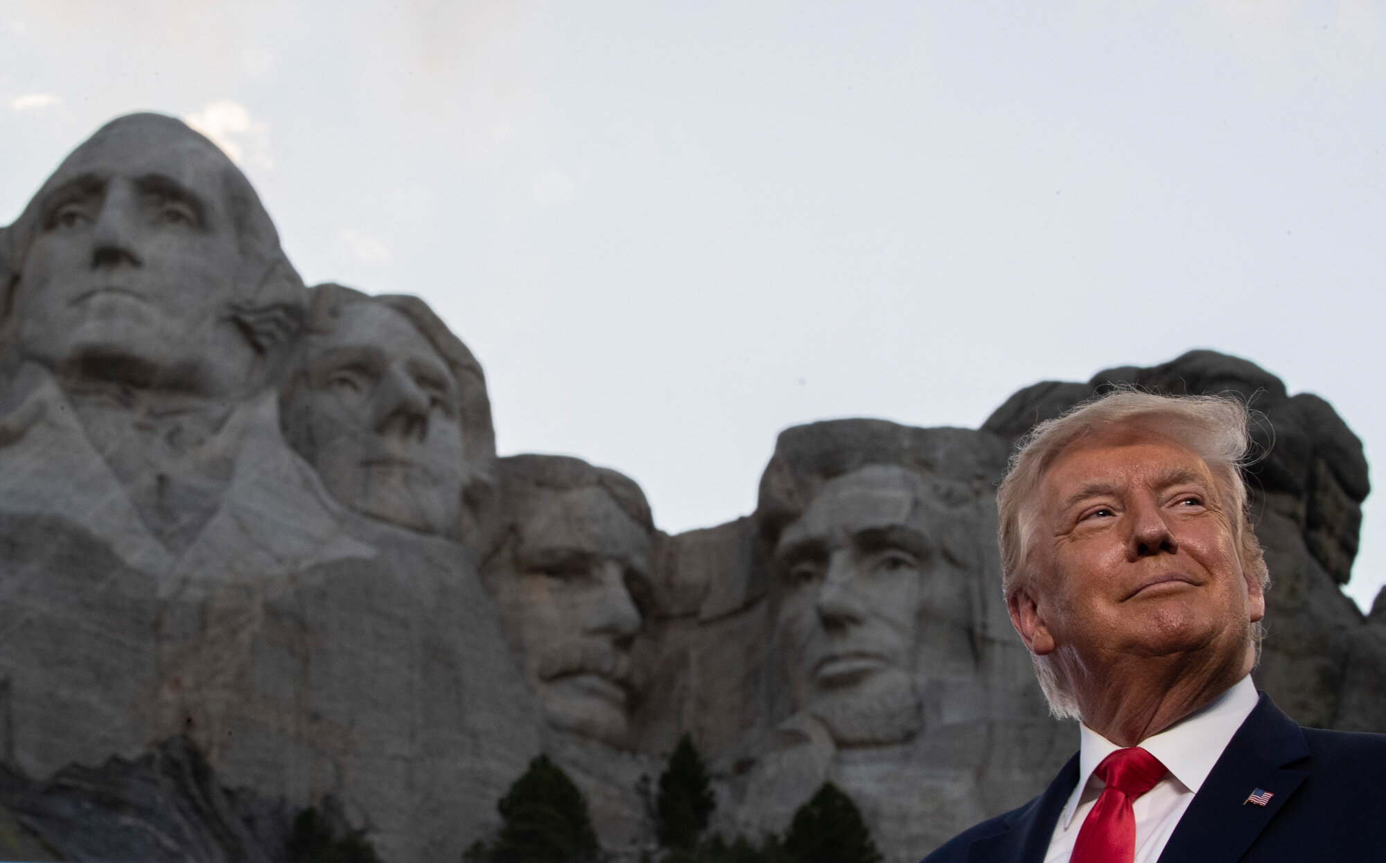  President Donald Trump smiles during a visit to Mount Rushmore National Memorial near Keystone, S.D., on July 3, 2020. (AP Photo/Alex Brandon) 