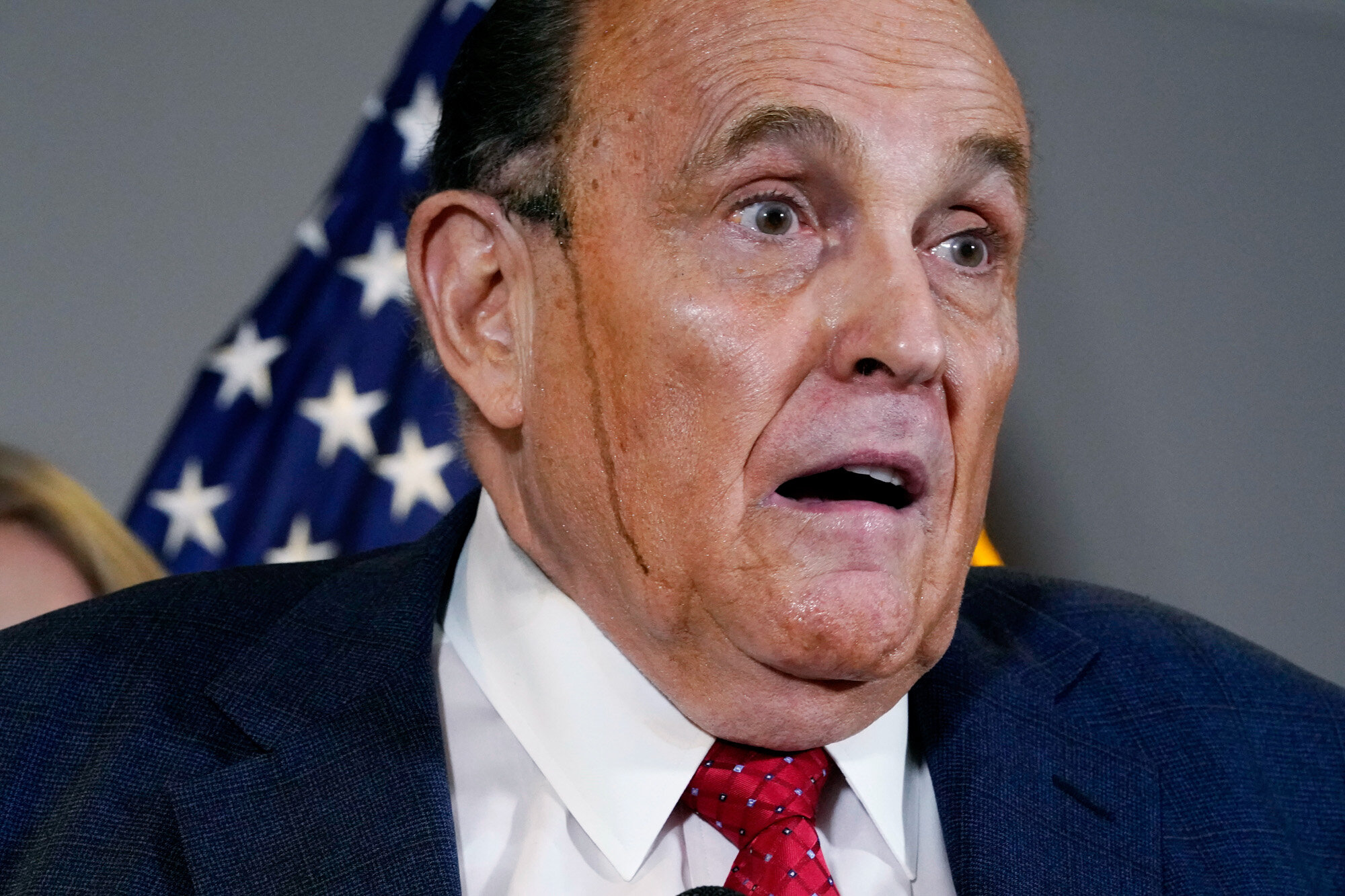  Former Mayor of New York Rudy Giuliani, a lawyer for President Donald Trump, speaks during a news conference at the Republican National Committee headquarters in Washington on Nov. 19, 2020. (AP Photo/Jacquelyn Martin) 