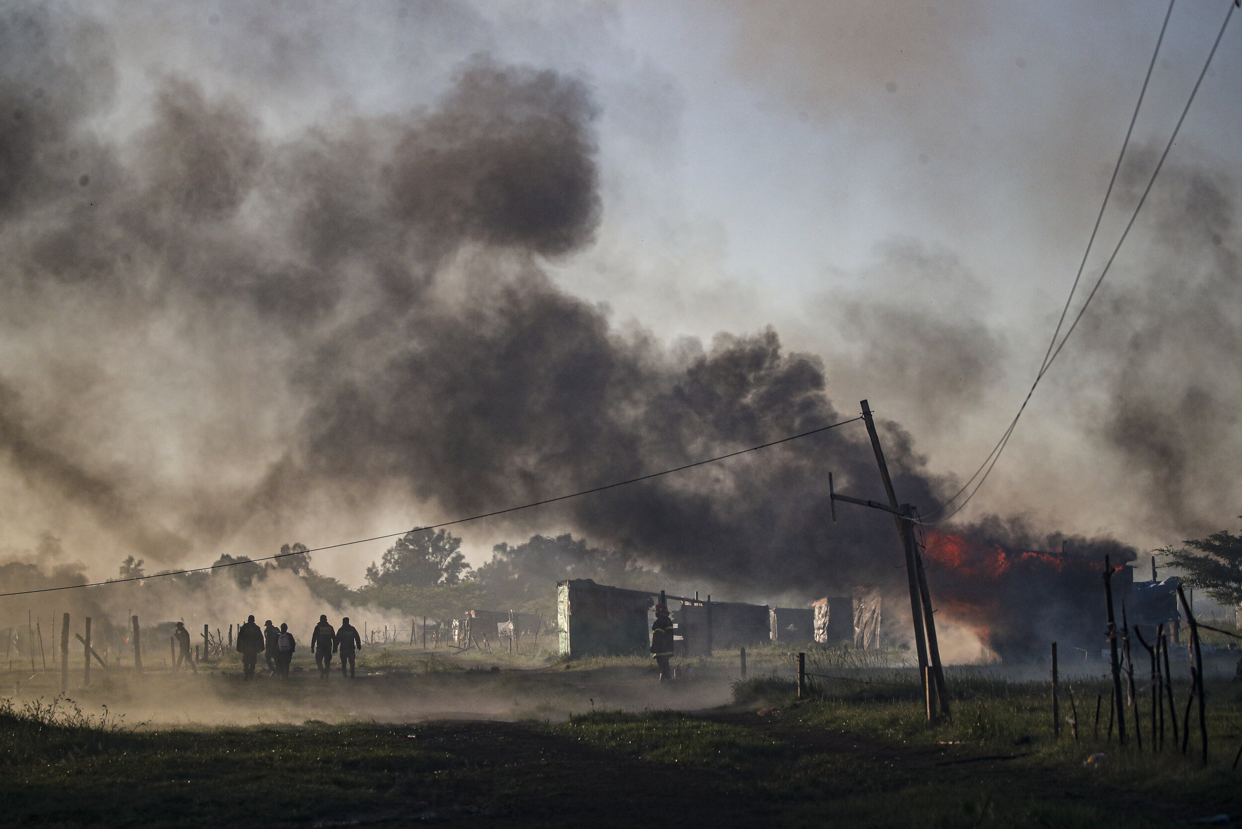  Police evict squatters in Guernica, Buenos Aires province, Argentina, Thursday, Oct. 29, 2020. Hundreds of families had been living in shacks on the land for more than three months, in a reflection of the growing poverty and lack of housing. (AP Pho