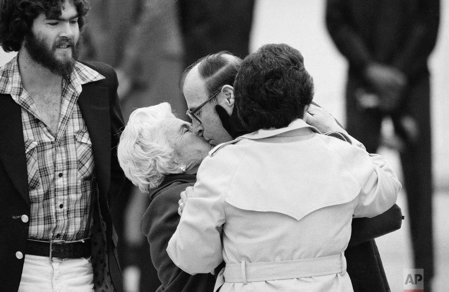  Former hostage Richard Morefield gets a kiss from his mother, Maria Morefield, as he arrives at Andrews Air Force Base, Md., Jan. 27, 1981 for the official welcome in Washington for the freed hostages. (AP Photo) 