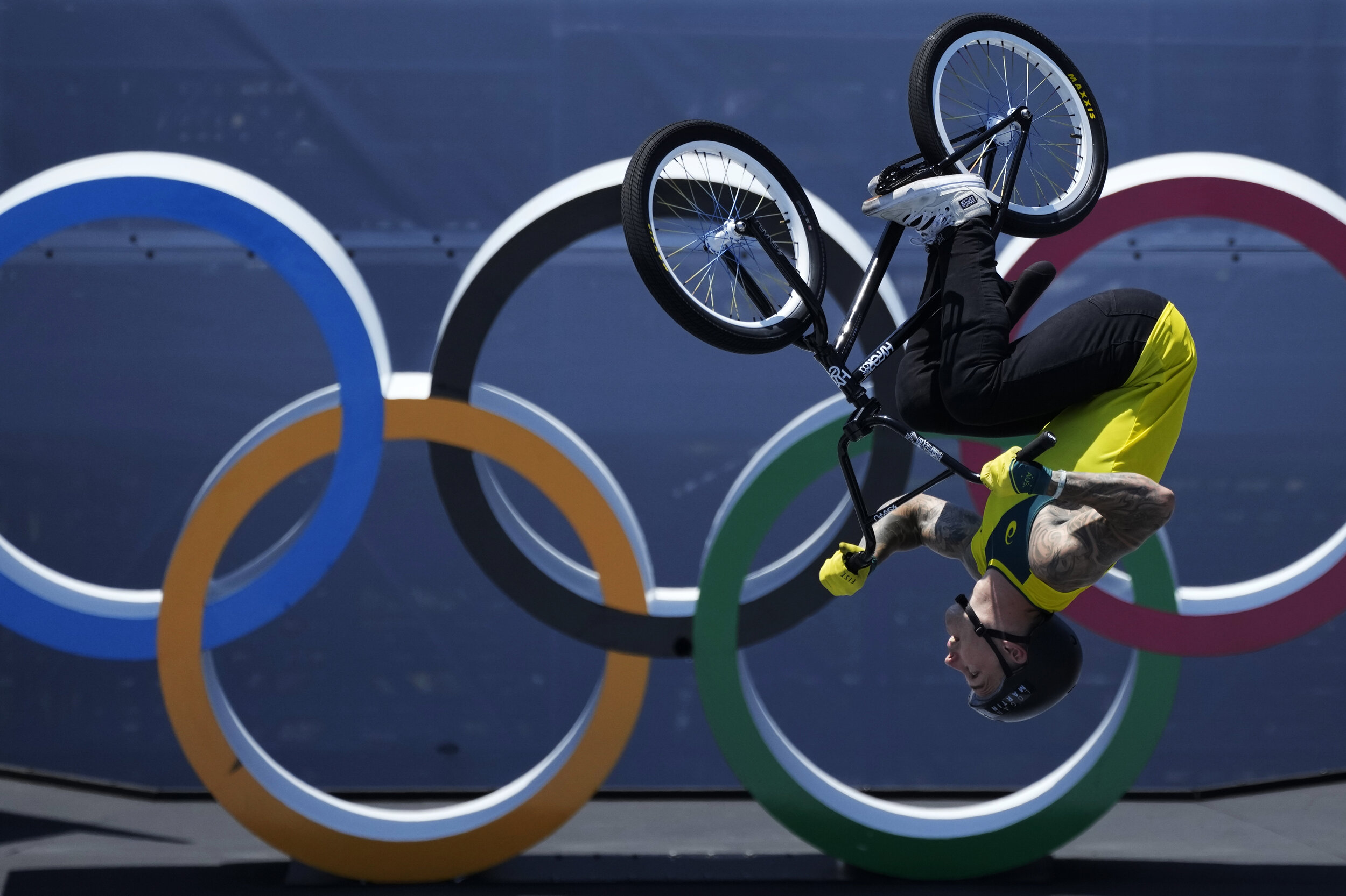  Logan Martin of Australia competes in the men's BMX freestyle final at the 2020 Summer Olympics, Sunday, Aug. 1, 2021, in Tokyo, Japan. (AP Photo/Ben Curtis) 