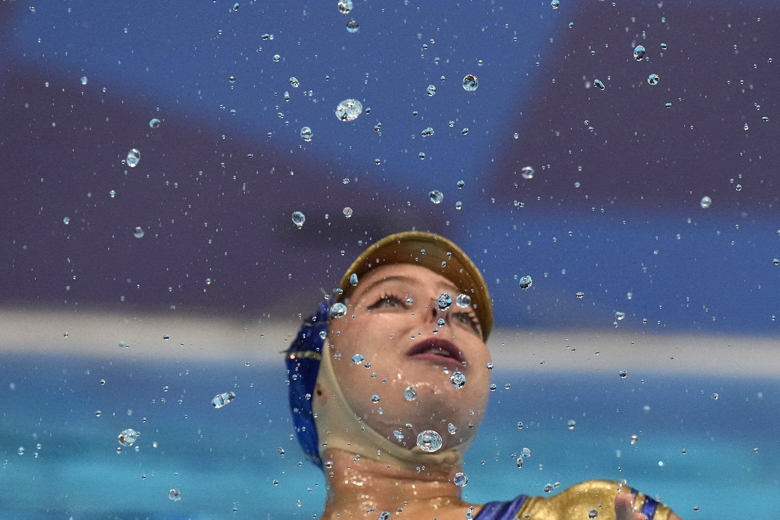  Alisa Ozhogina Ozhogin of Spain competes in the duet technical routine with Iris Tio Casas at the 2020 Summer Olympics in Tokyo, Japan, on Aug. 3, 2021. (AP Photo/Alessandra Tarantino) 