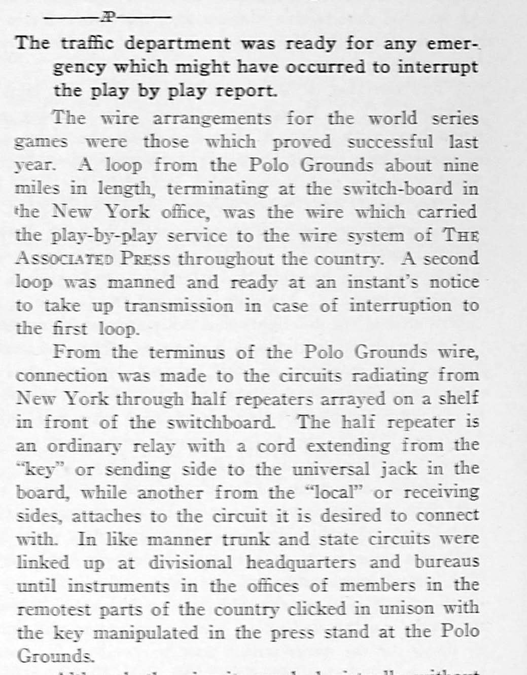  Associated Press Service Bulletin, December 1922. 