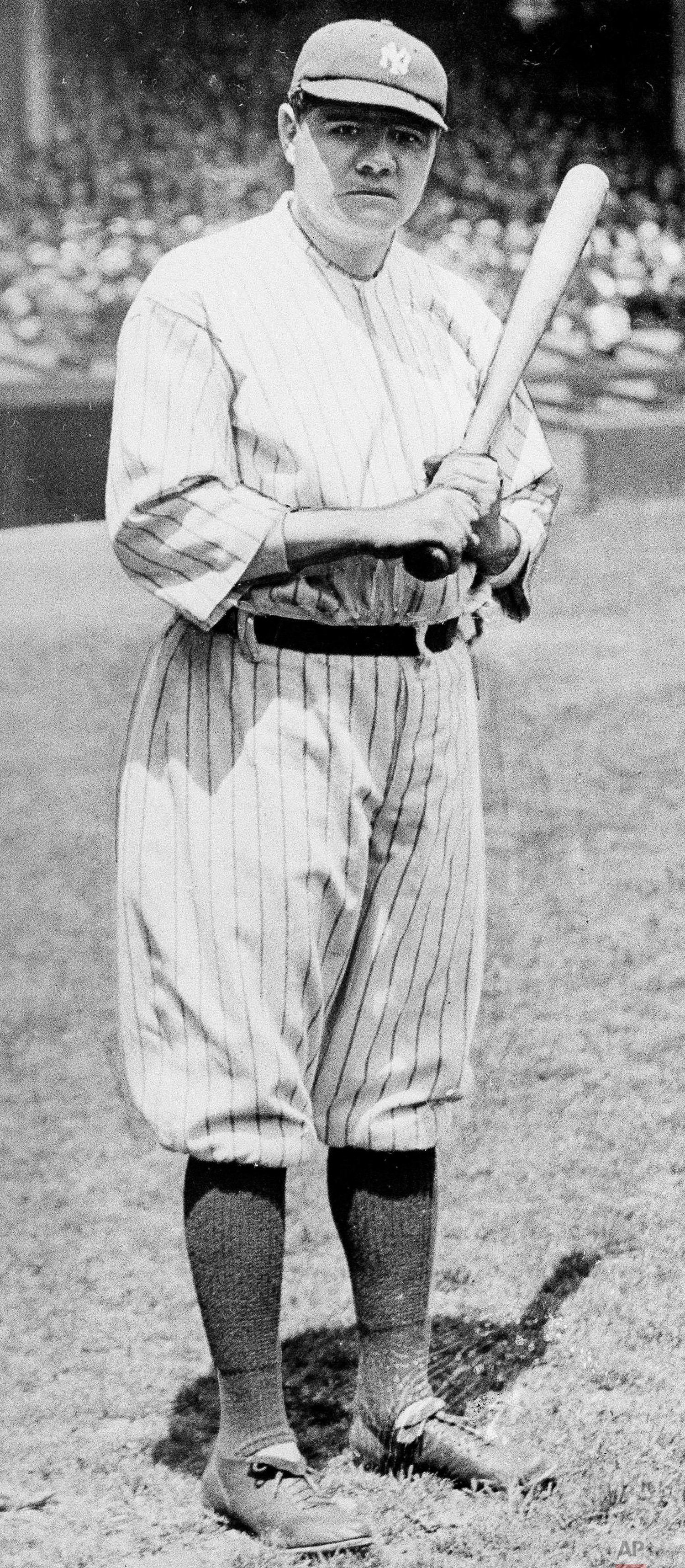 George Herman "Babe" Ruth as he appeared in 1922 with the New York Yankees. Location unknown.   (AP Photo) 