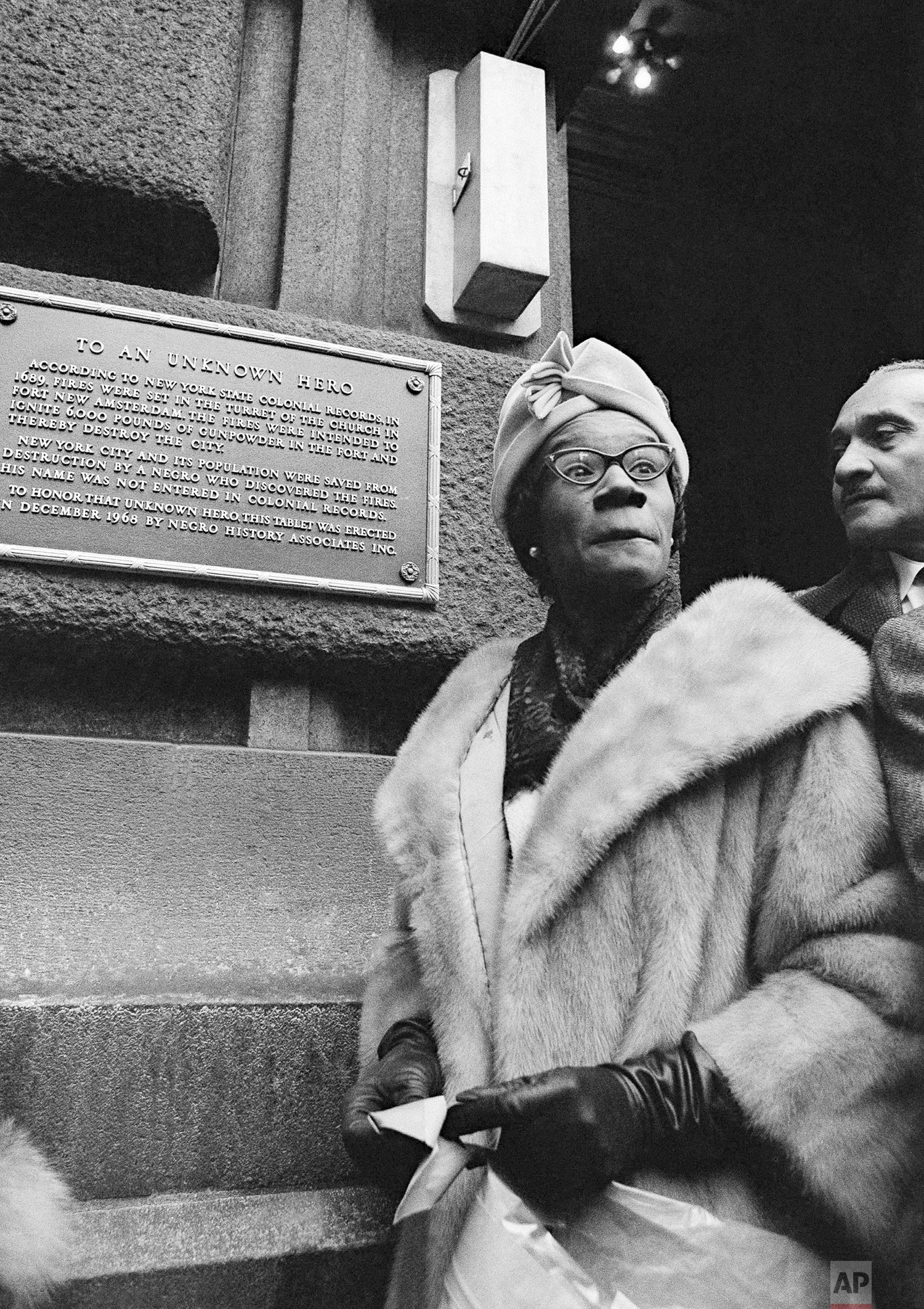  Brooklyn’s Congresswoman-elect Shirley Chisholm unveils a plaque for an “Unknown Hero” at the U.S. Customs House in New York City, Dec. 19, 1968. The ceremony was organized by Negro History Associates, Inc., to commemorate a moment in the history of