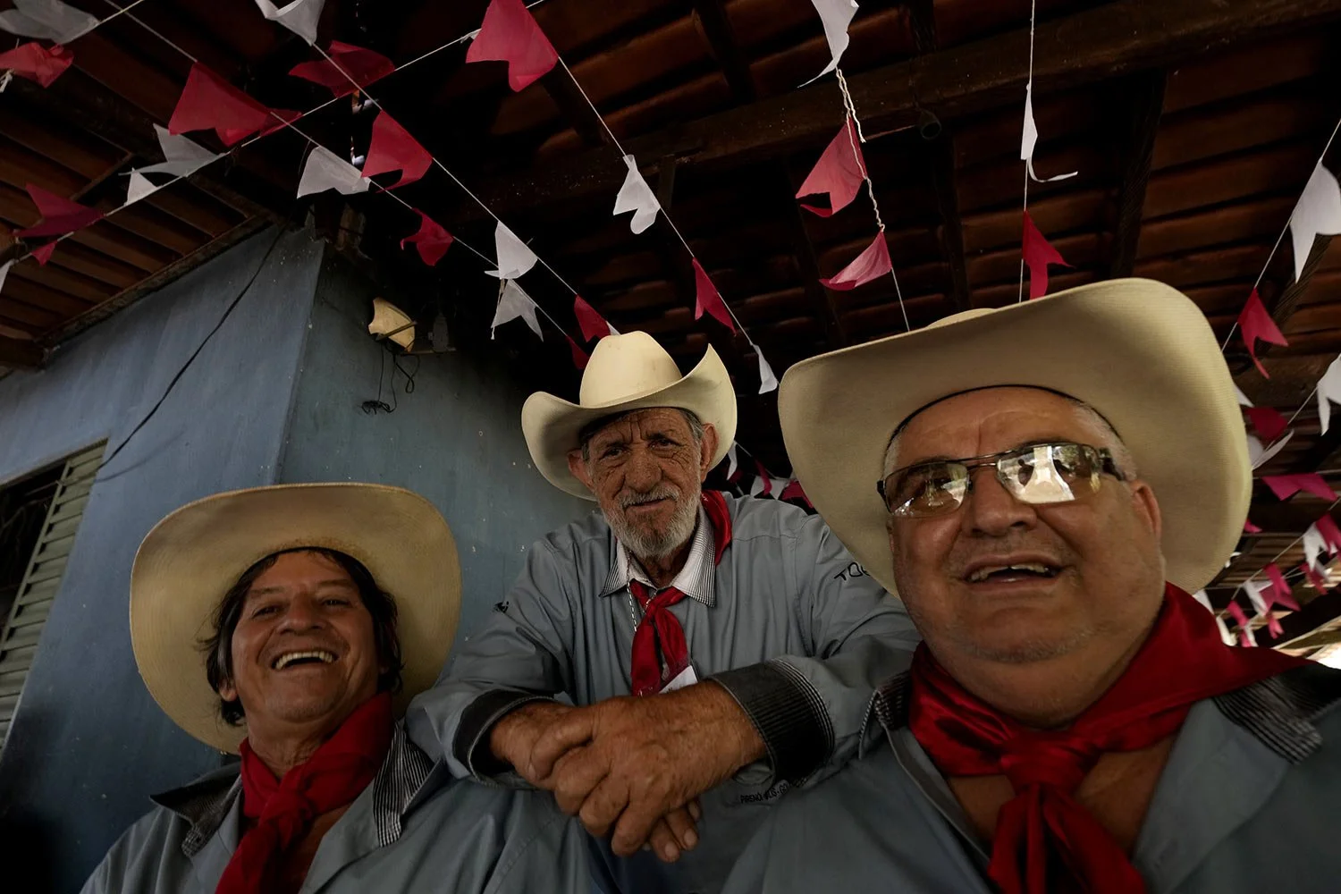  Faithful smile at the camera during the culmination of the Feast of the Divine, in Pirenopolis, Goias state, Brazil, May 28, 2022. (AP Photo/Eraldo Peres) 