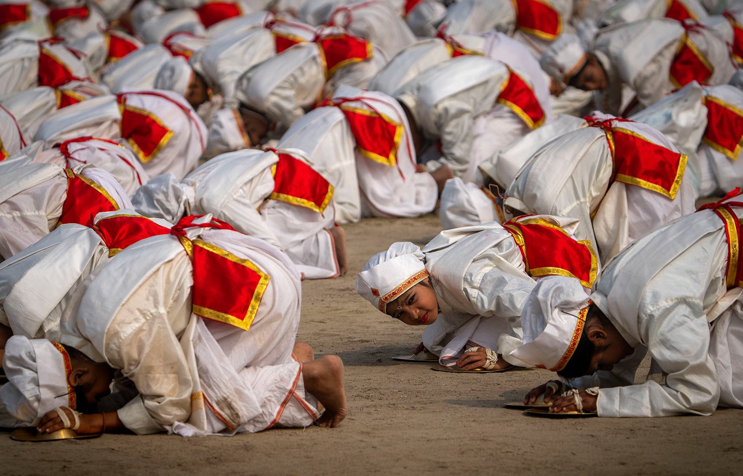  School children participate in a Republic Day parade in Guwahati, India, Thursday, Jan. 26, 2023. (AP Photo/Anupam Nath) 