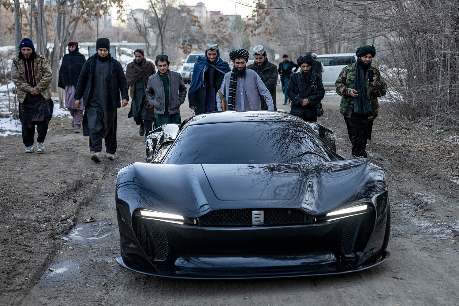  A first Afghan made sports car is seen outside the Entop car studio in Kabul, Afghanistan, Friday, Jan. 13, 2023. (AP Photo/Ebrahim Noroozi) 