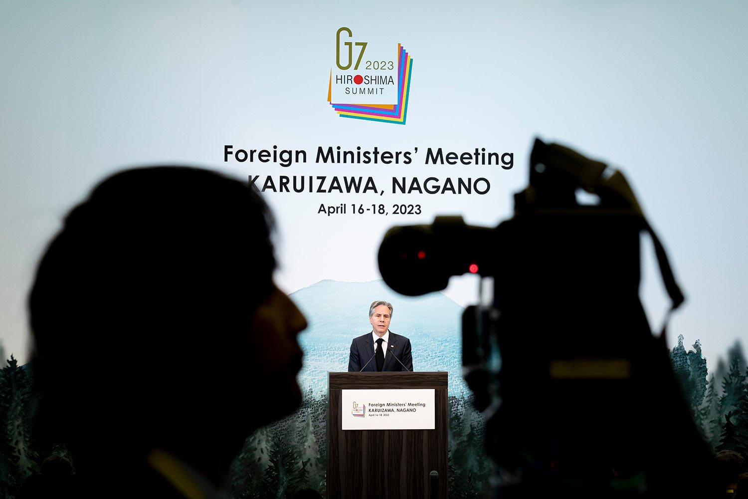  U.S. Secretary of State Antony Blinken speaks during a news conference at the conclusion of a G7 Foreign Ministers' Meeting at The Prince Karuizawa hotel in Karuizawa, Japan, Tuesday, April 18, 2023. (AP Photo/Andrew Harnik, Pool) 