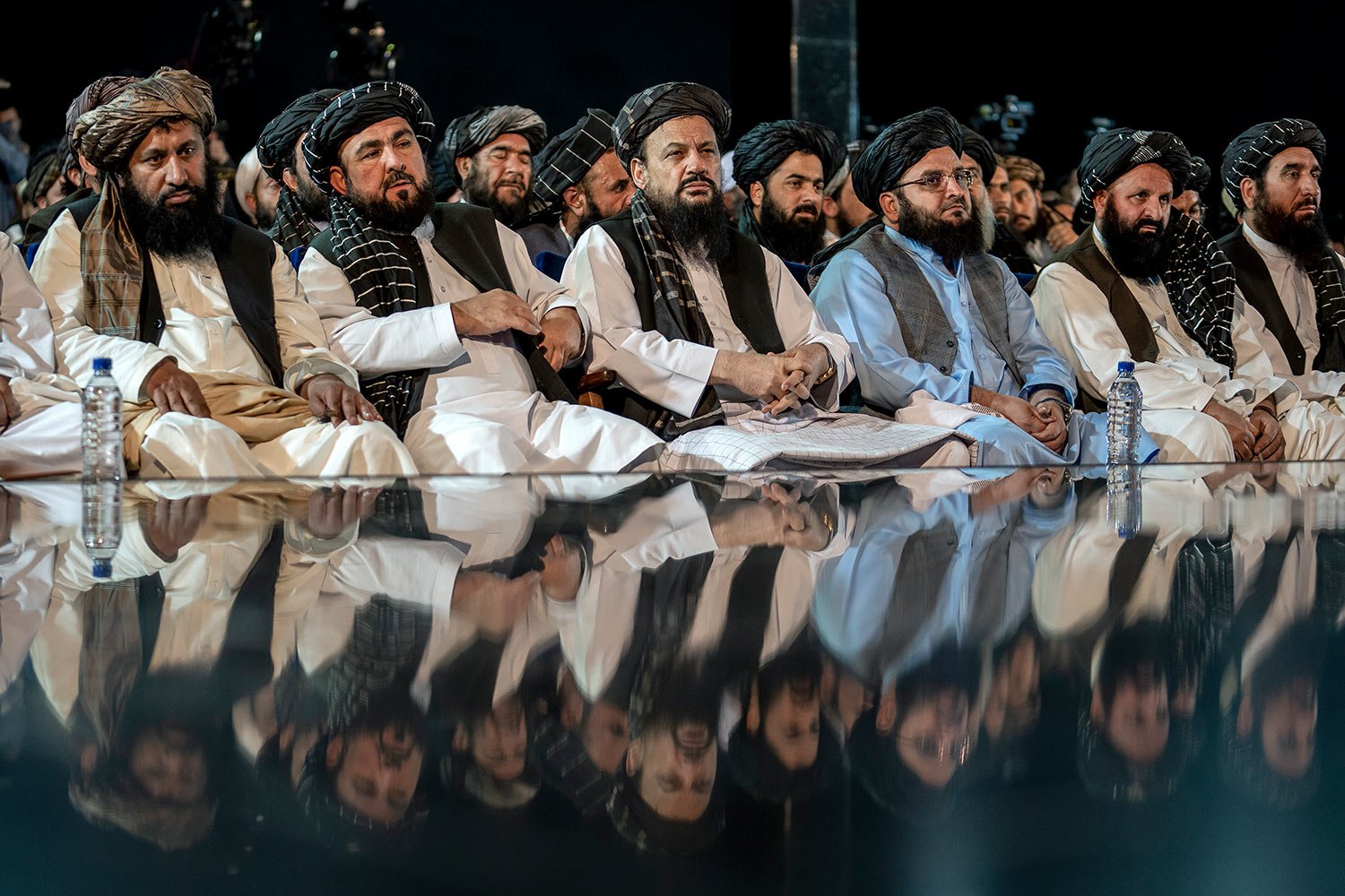  Taliban leaders attend a ceremony marking the 10th anniversary of the death of Mullah Mohammad Omar, the founder of the Taliban, in Kabul, Afghanistan, Thursday, May 11, 2023. (AP Photo/Ebrahim Noroozi) 