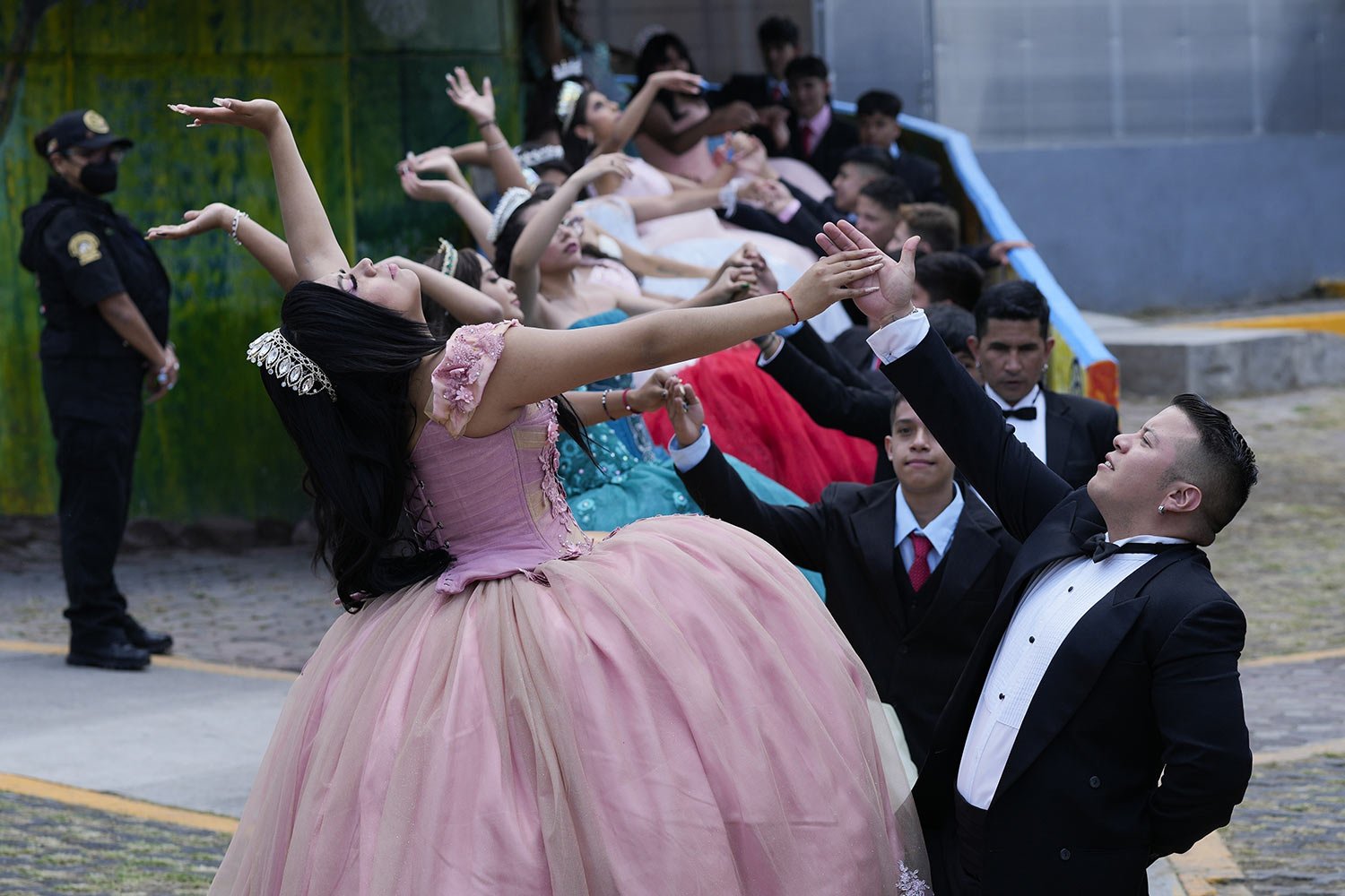  The daughters of imprisoned mothers celebrate their 15th birthday, or quinceaneras, at the San Marta Acatitla rehabilitation center for women in Mexico City, Aug. 18, 2023. The event aims to help keep connected the families of jailed women. (AP Phot