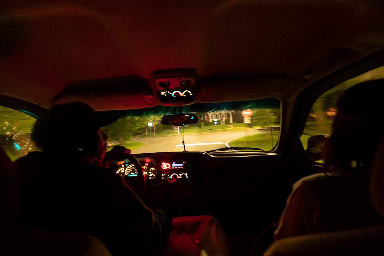  Navada Gwynn, left, drives his daughter, Victoria, 21, right, to a bus stop as she goes to work before dawn in Louisville, Ky, Tuesday, Aug. 29, 2023. (AP Photo/David Goldman)  