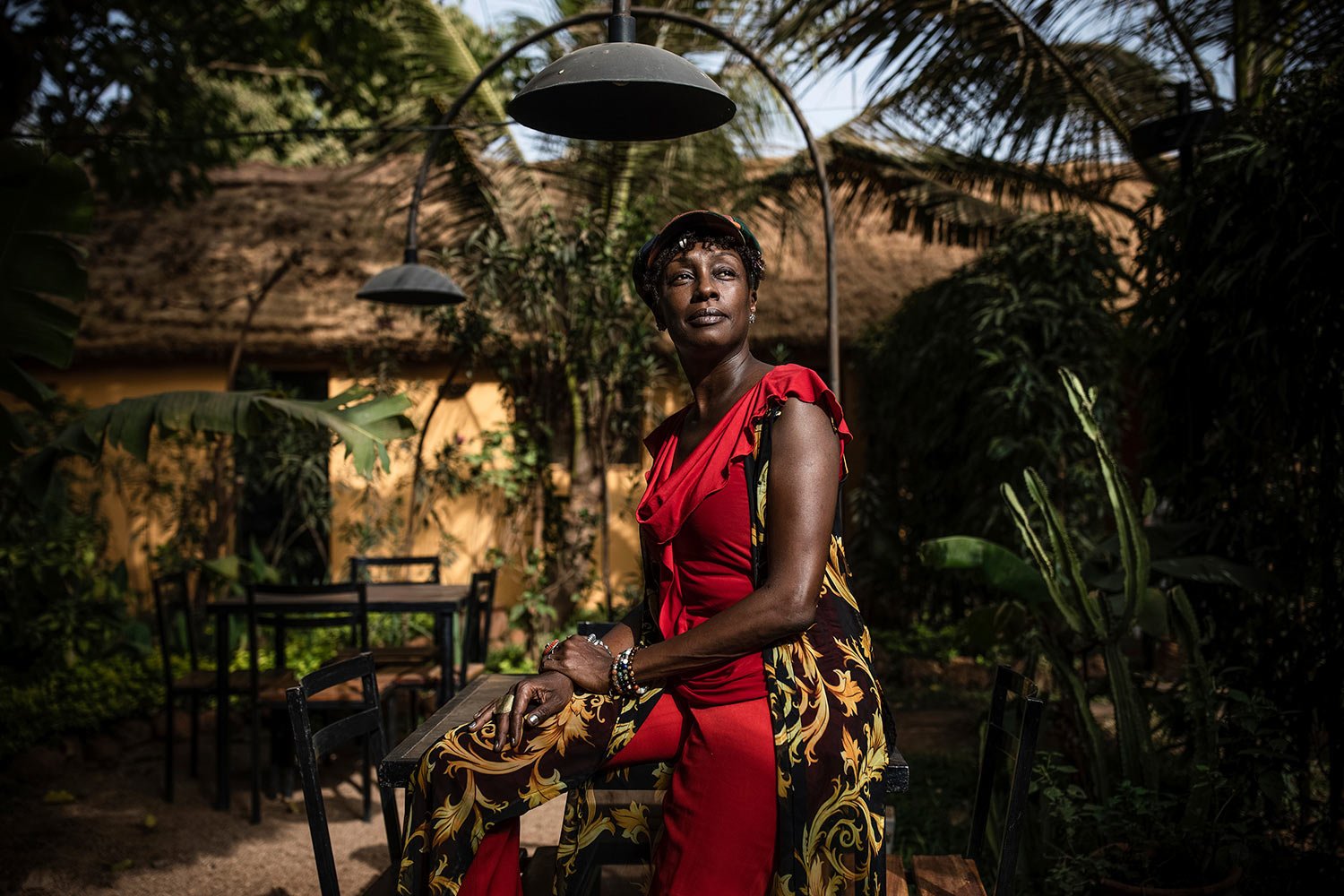  Burkinabe actress Maimouna Ndiaye poses for a photo after an interview in Ouagadougou, Burkina Faso, Tuesday, Feb. 21, 2023.  (AP Photo/Sophie Garcia) 