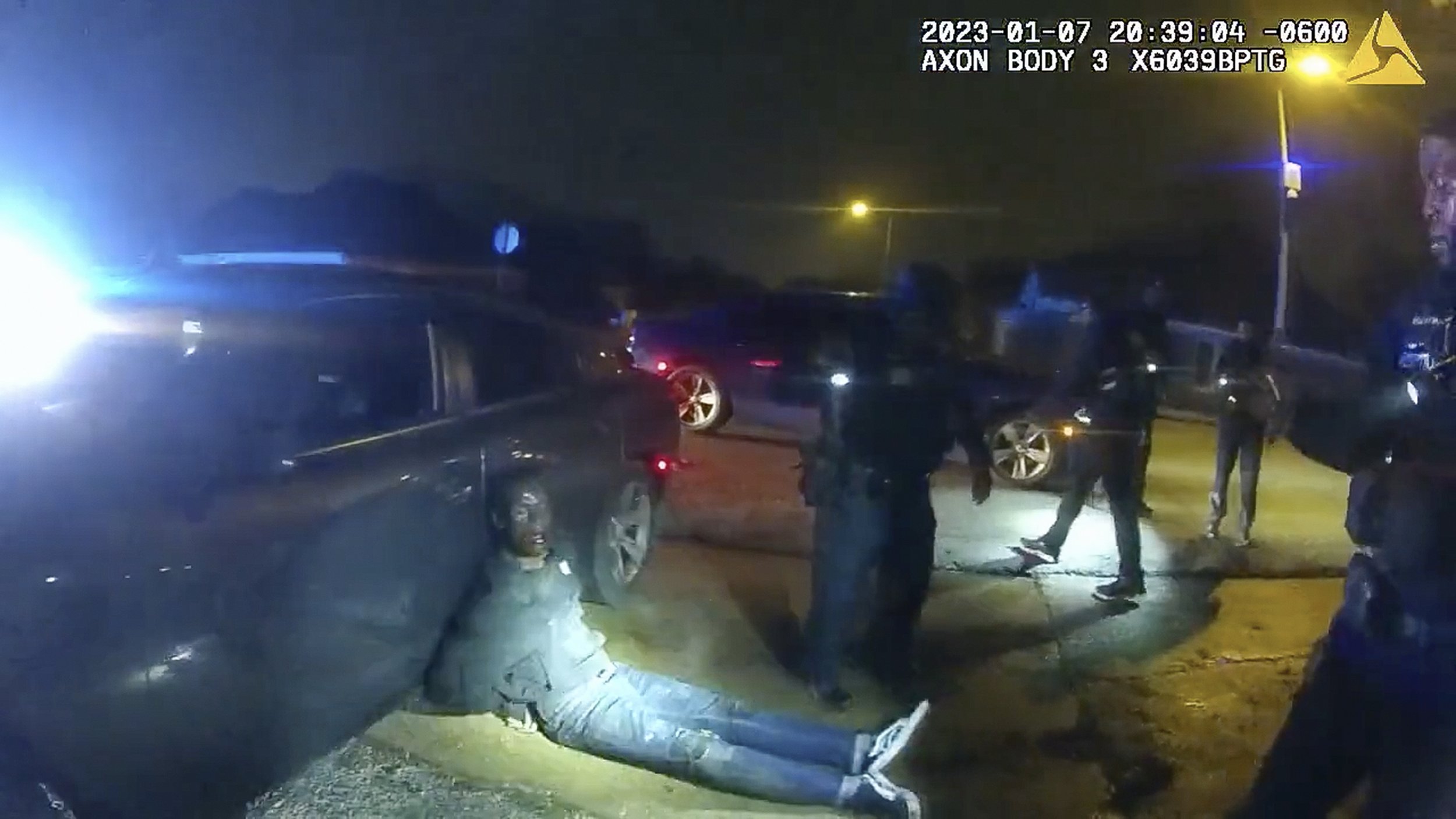  This image from video released by the City of Memphis shows Tyre Nichols leaning against a car after a brutal attack by five police officers on Jan. 7, 2023, in Memphis, Tenn. Nichols died three days later. The five police officers, all of whom are 