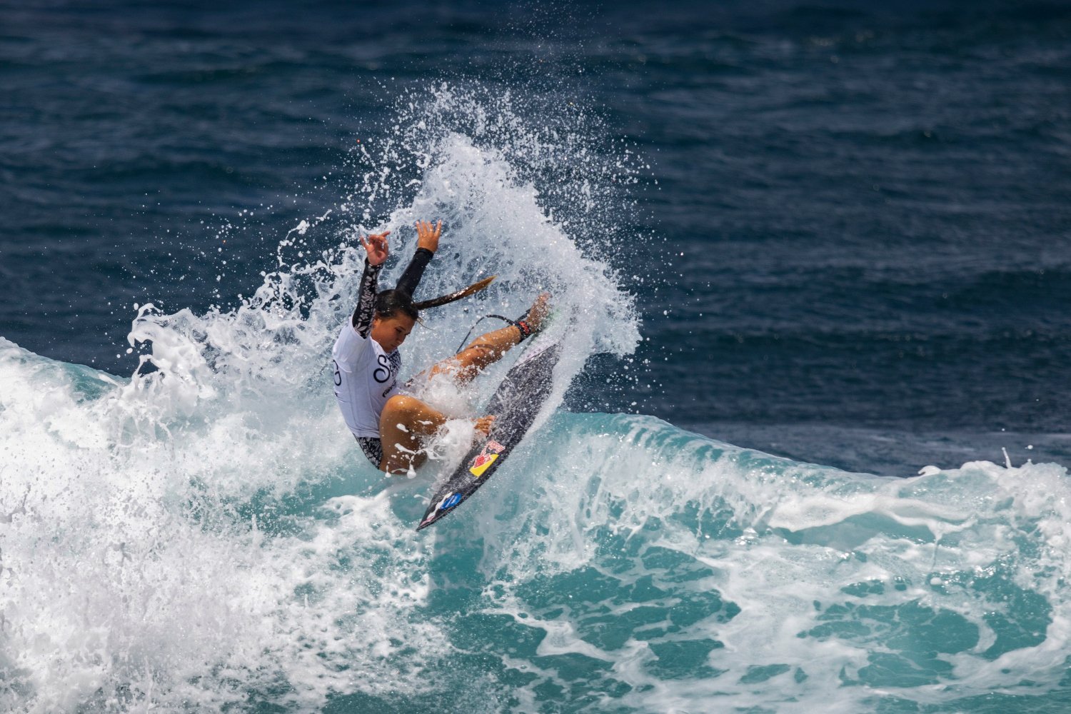  Sky Brown of Great Britain competes in the ISA World Surfing Games in Arecibo, Puerto Rico, Wednesday, Feb. 28, 2024. (AP Photo/Alejandro Granadillo) 