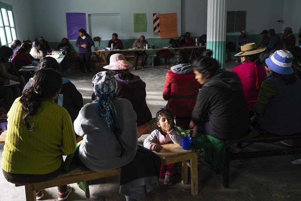  Community leaders assemble to discuss issues related to lithium mining in Tusaquillas, Jujuy Province, Argentina, April 22, 2023.  