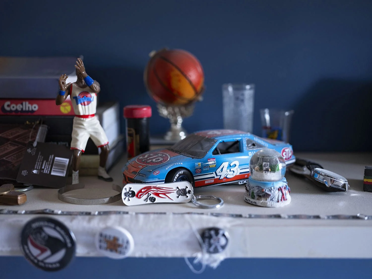  A shelf in the bedroom of Israeli-American hostage Hersh Goldberg-Polin, 23, in Jerusalem, on Friday, July 5, 2024.  (AP Photo/Oded Balilty) 